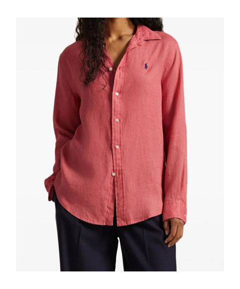 Polo Ralph Lauren Button-down Long-sleeve Shirt In Pink