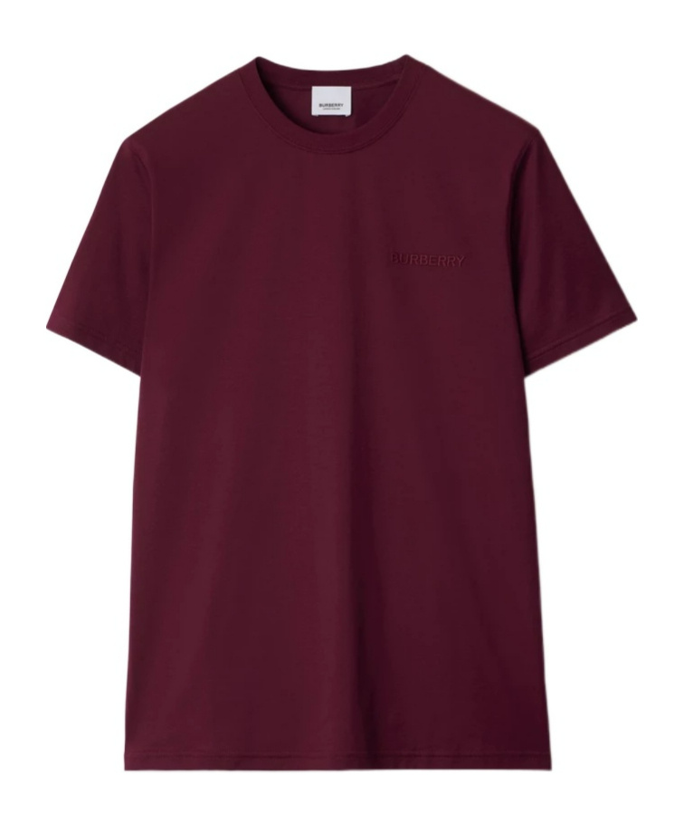 Burberry Cotton Short-sleeved T-shirt In Dark Grape Color