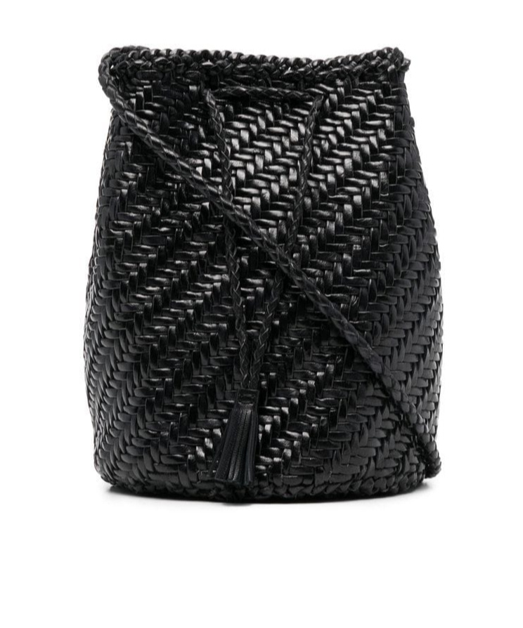 Dragon Diffusion Drawstring Knitted Shoulder Bag In Black