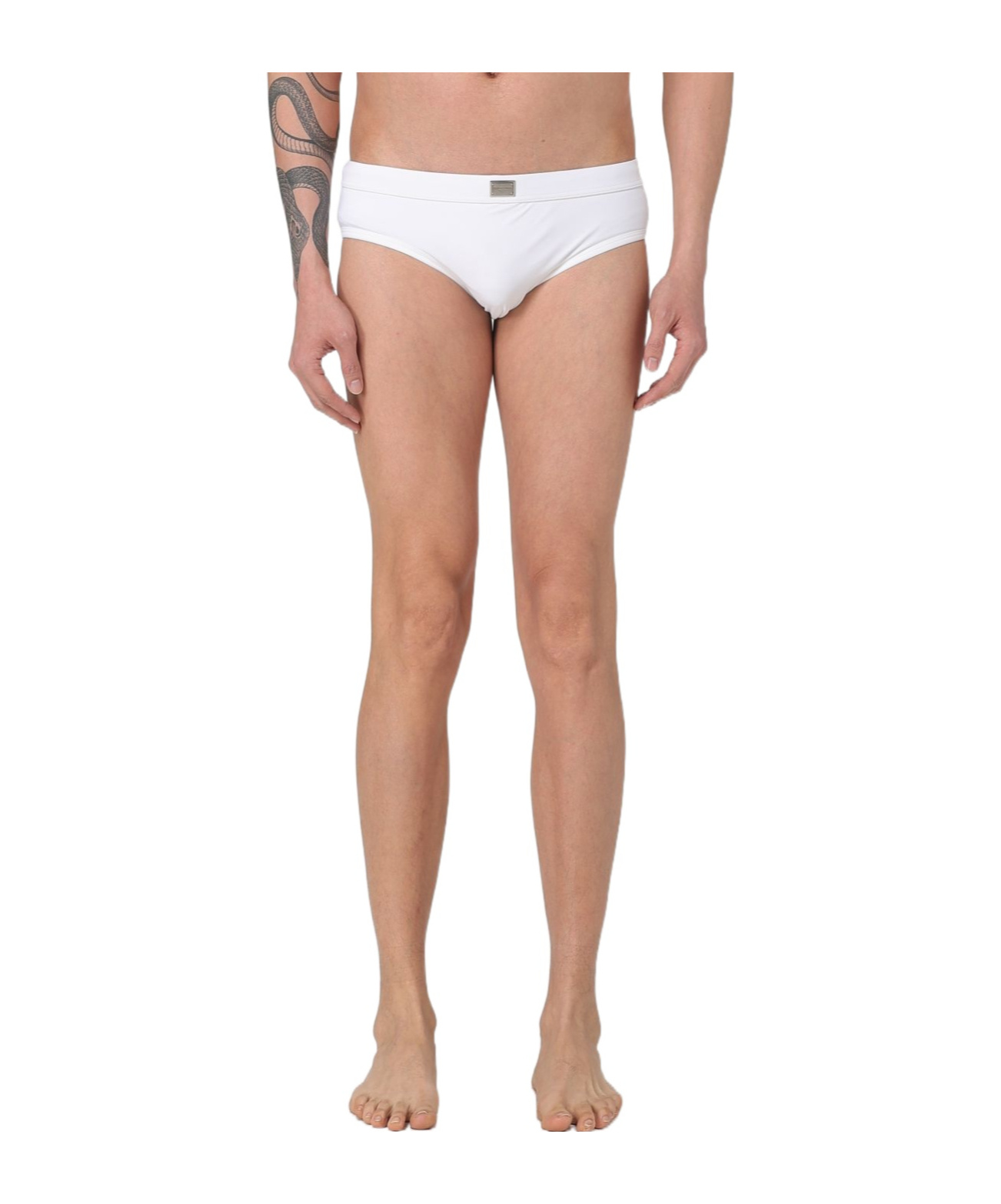 Dolce & Gabbana Dolce Gabbana Logo Tag Swim Briefs In Pink
