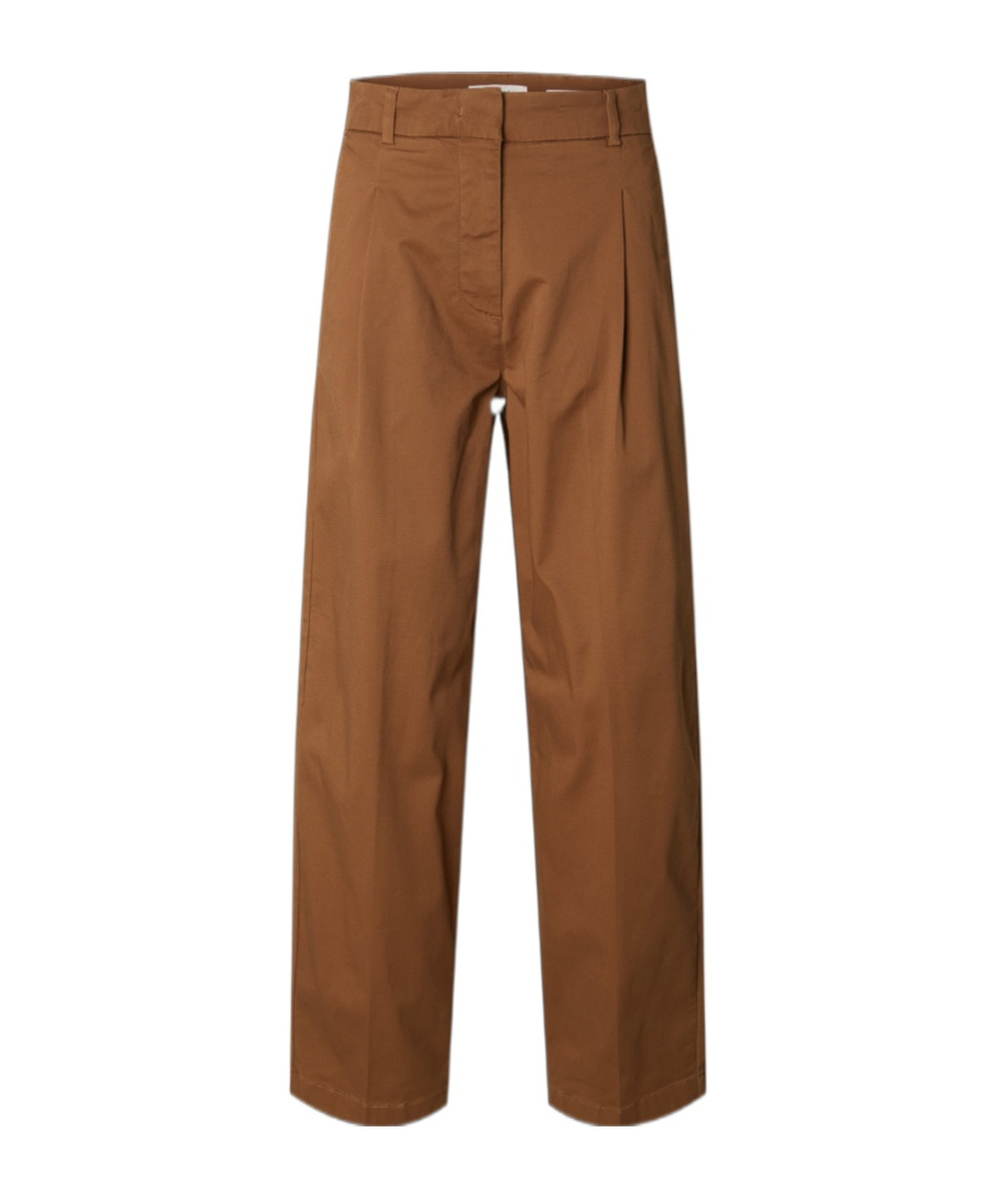 Selected Slwbarrel Trousers In Brown