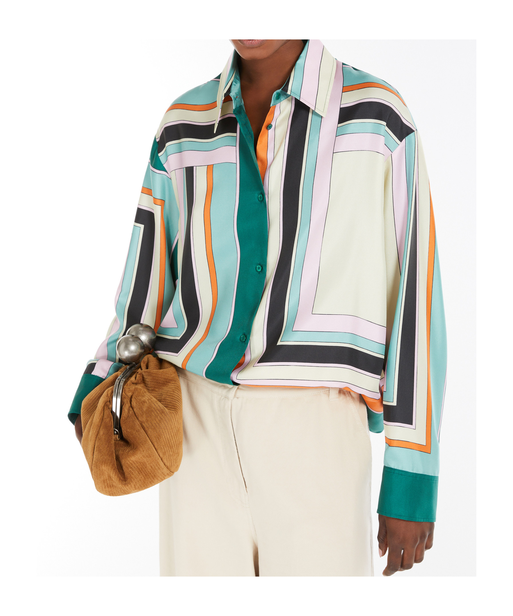 Weekend Max Mara Lapel Long-sleeved Shirt In Multicolor