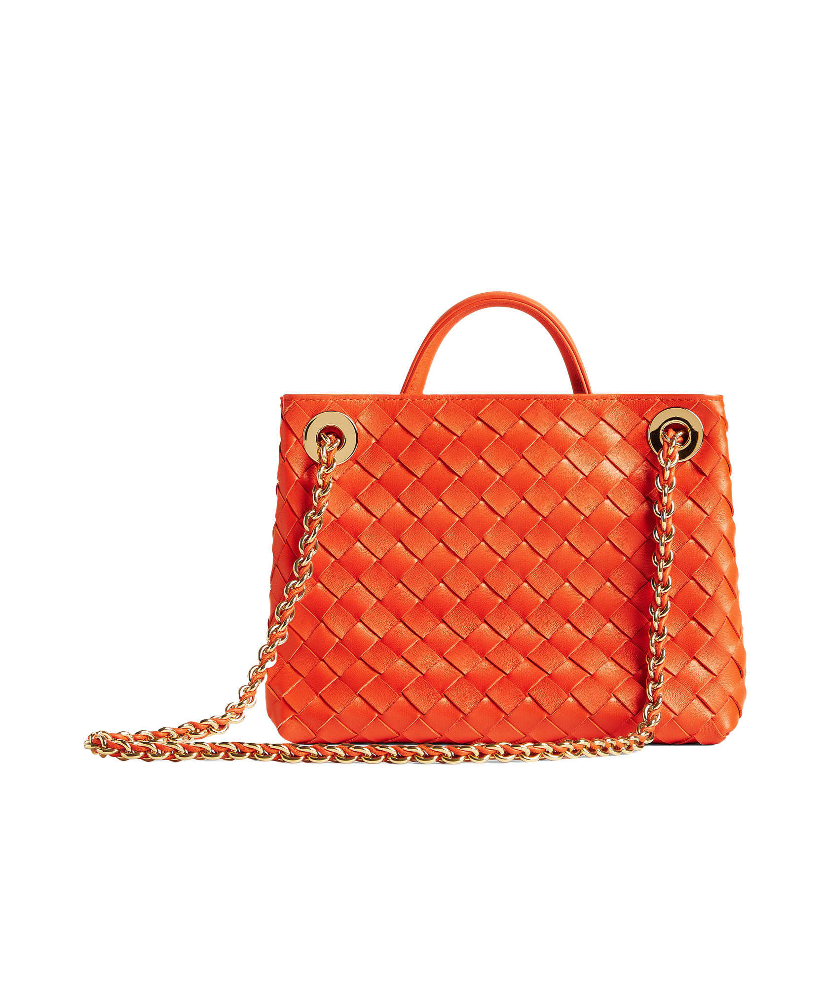 Bottega Veneta Small Andiamo Shoulder Bag With Chain Strap In Red