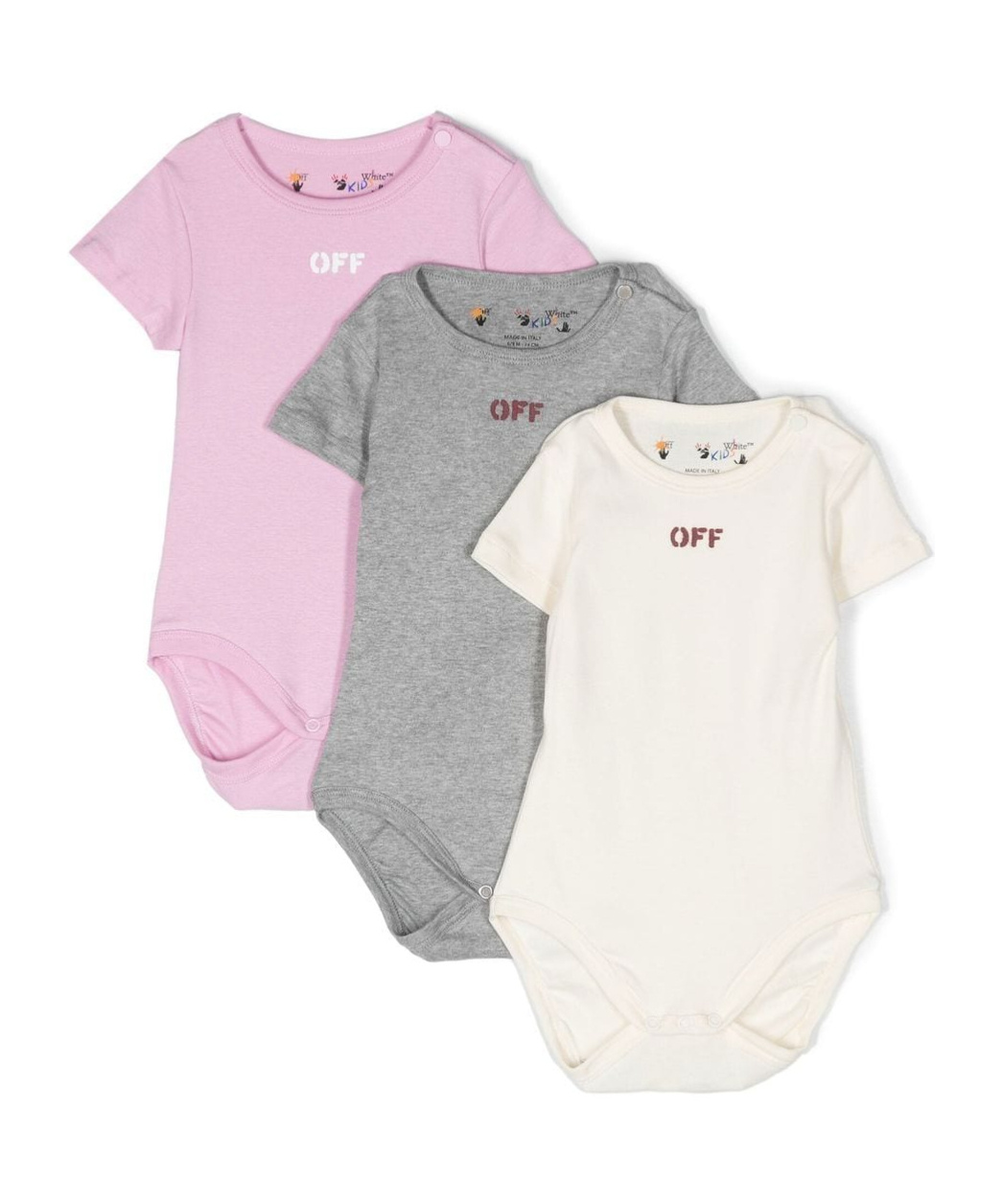Off-white Three-pack Babygrow Set In White