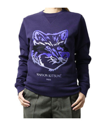 Maison Kitsuné Long-sleeved Sweater In Black