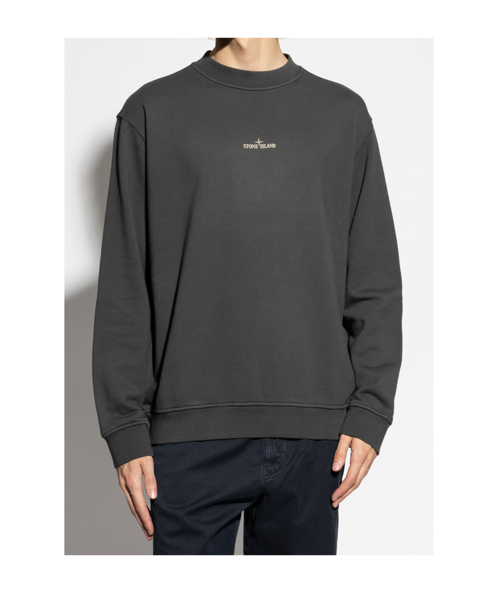 Stone Island Sweatshirt With Industrial Flow Print In Gray