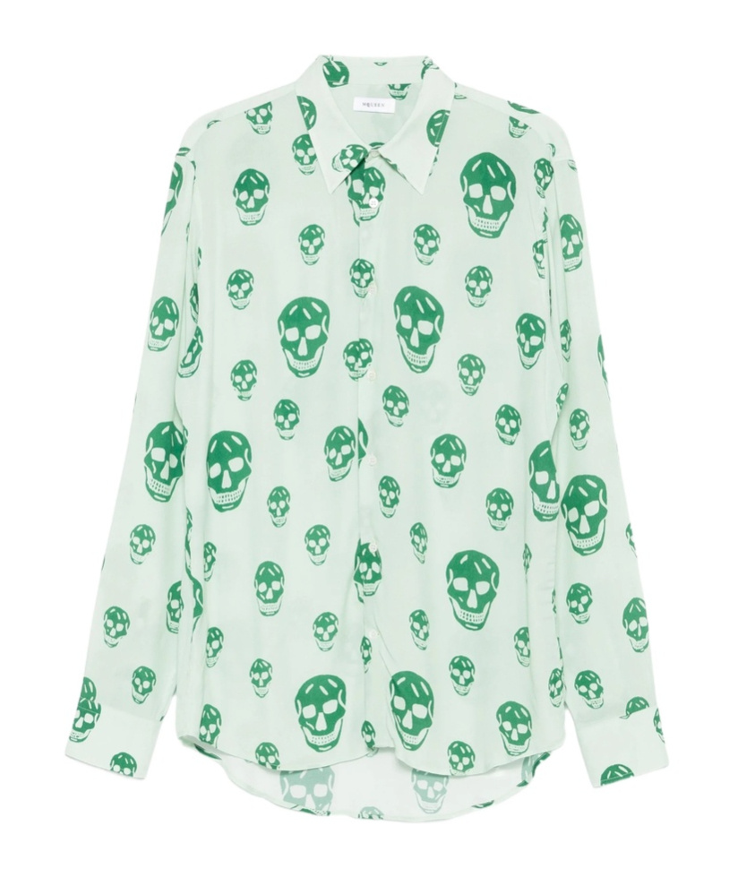 Alexander Mcqueen Graphic-print Shirt In Green