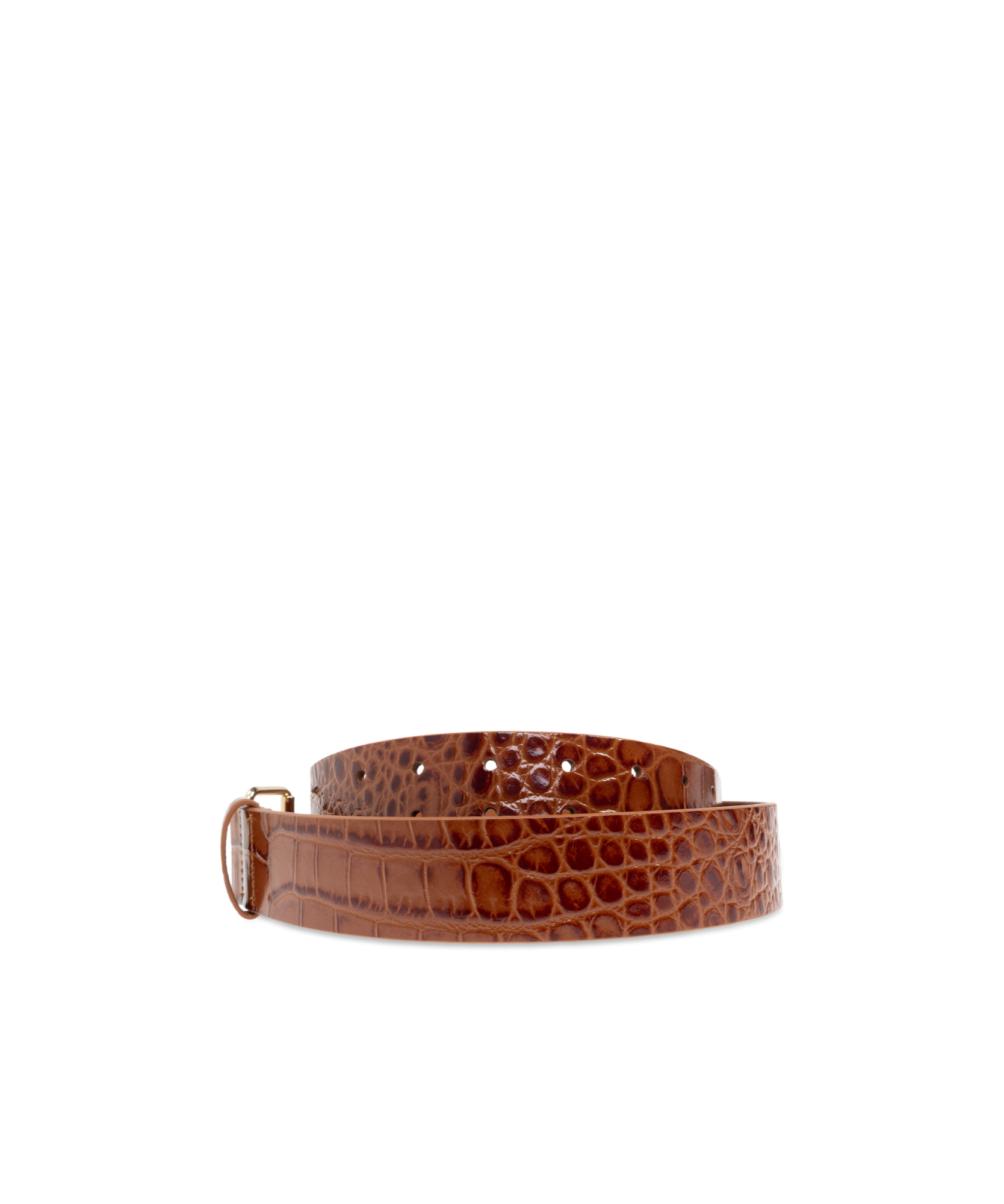 Shop Anine Bing Leather Belt In Brown