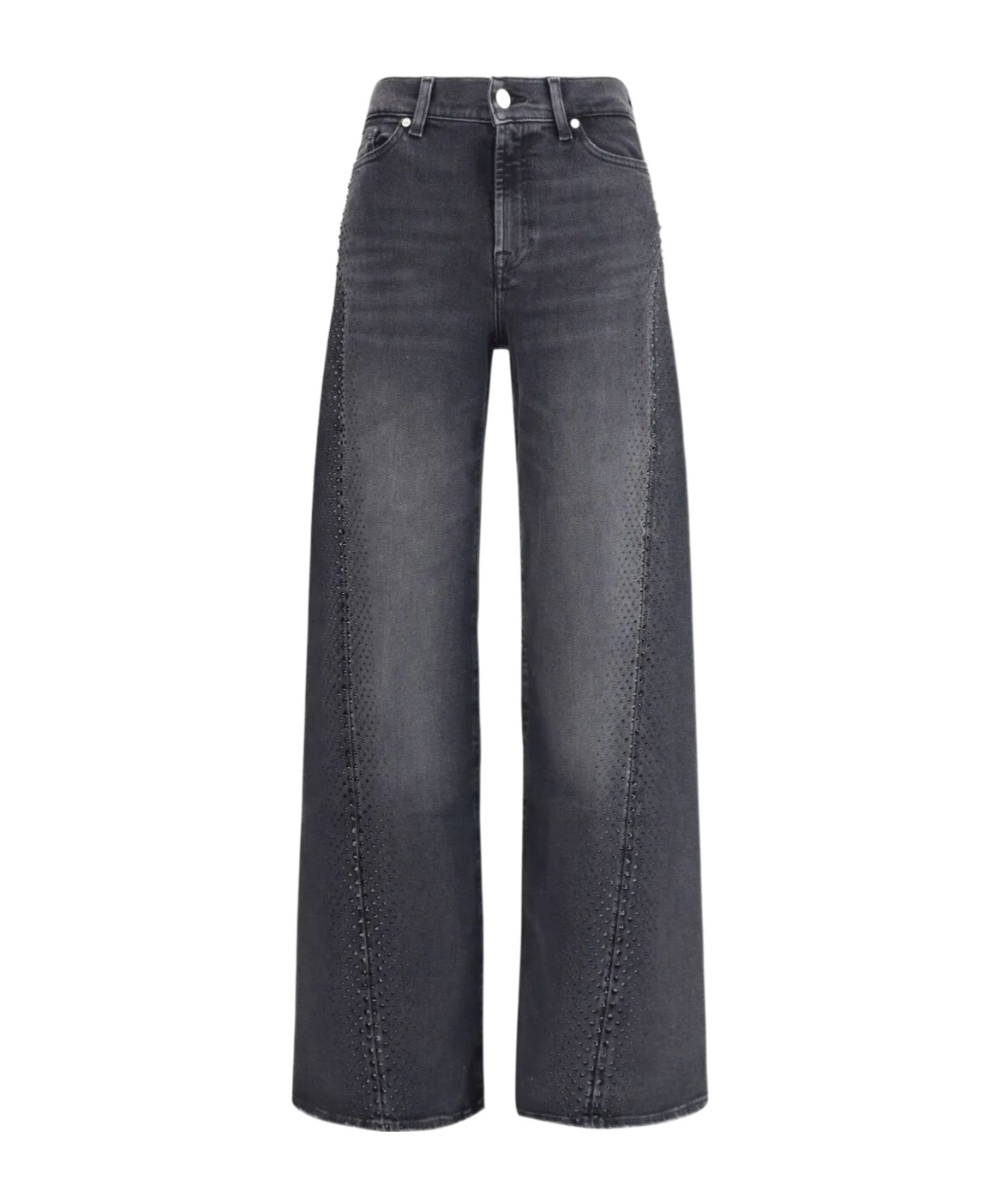 7 For All Mankind High-waisted Denim Pants In Gray