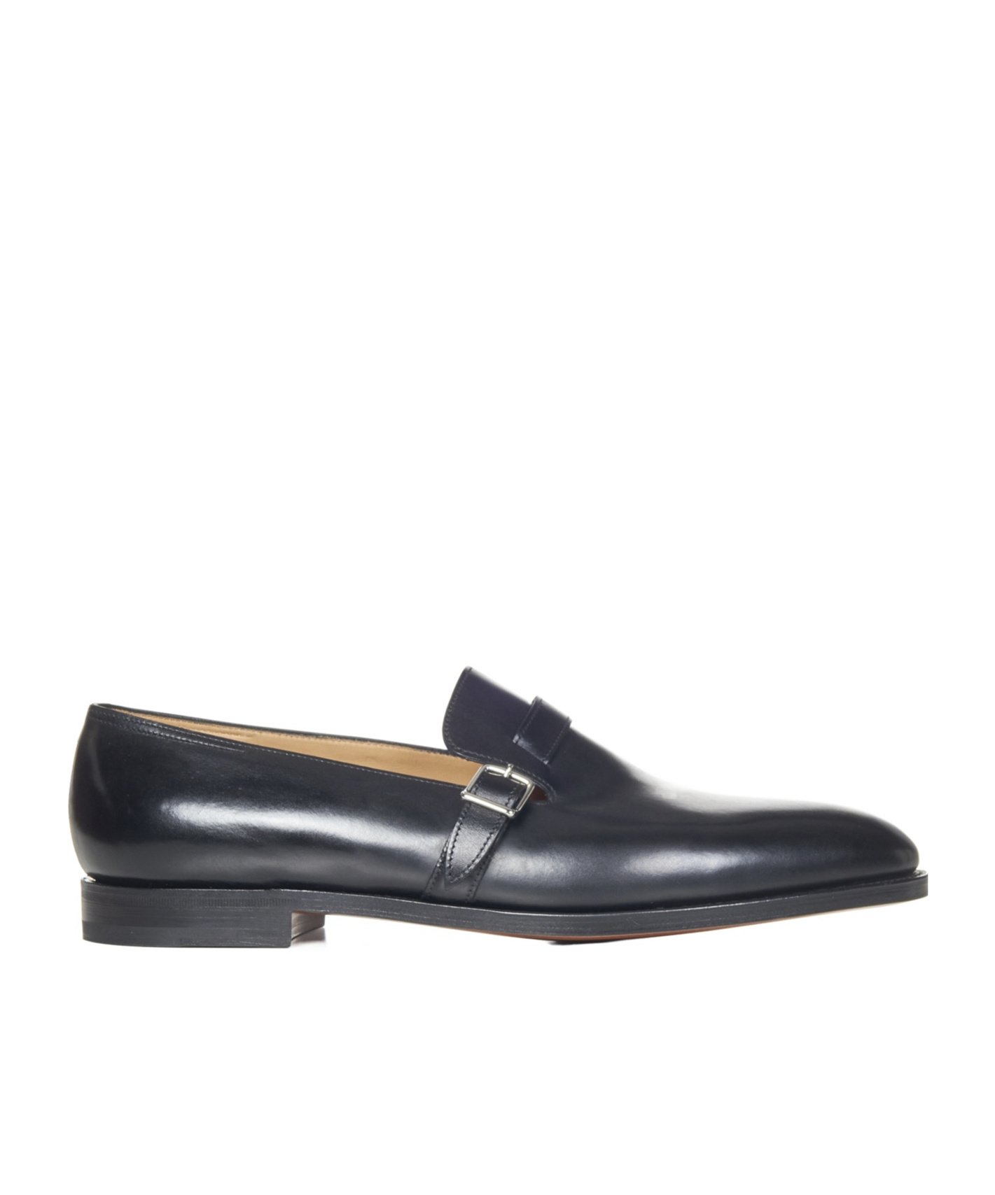 John Lobb Buckle Detailed Slip-on Loafers In Black