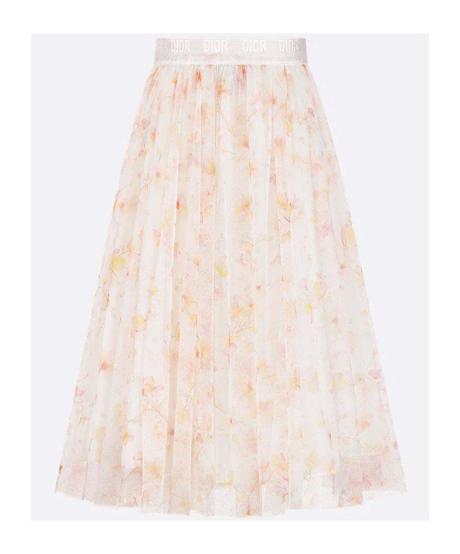 Dior Elastic Waist Skirt In White