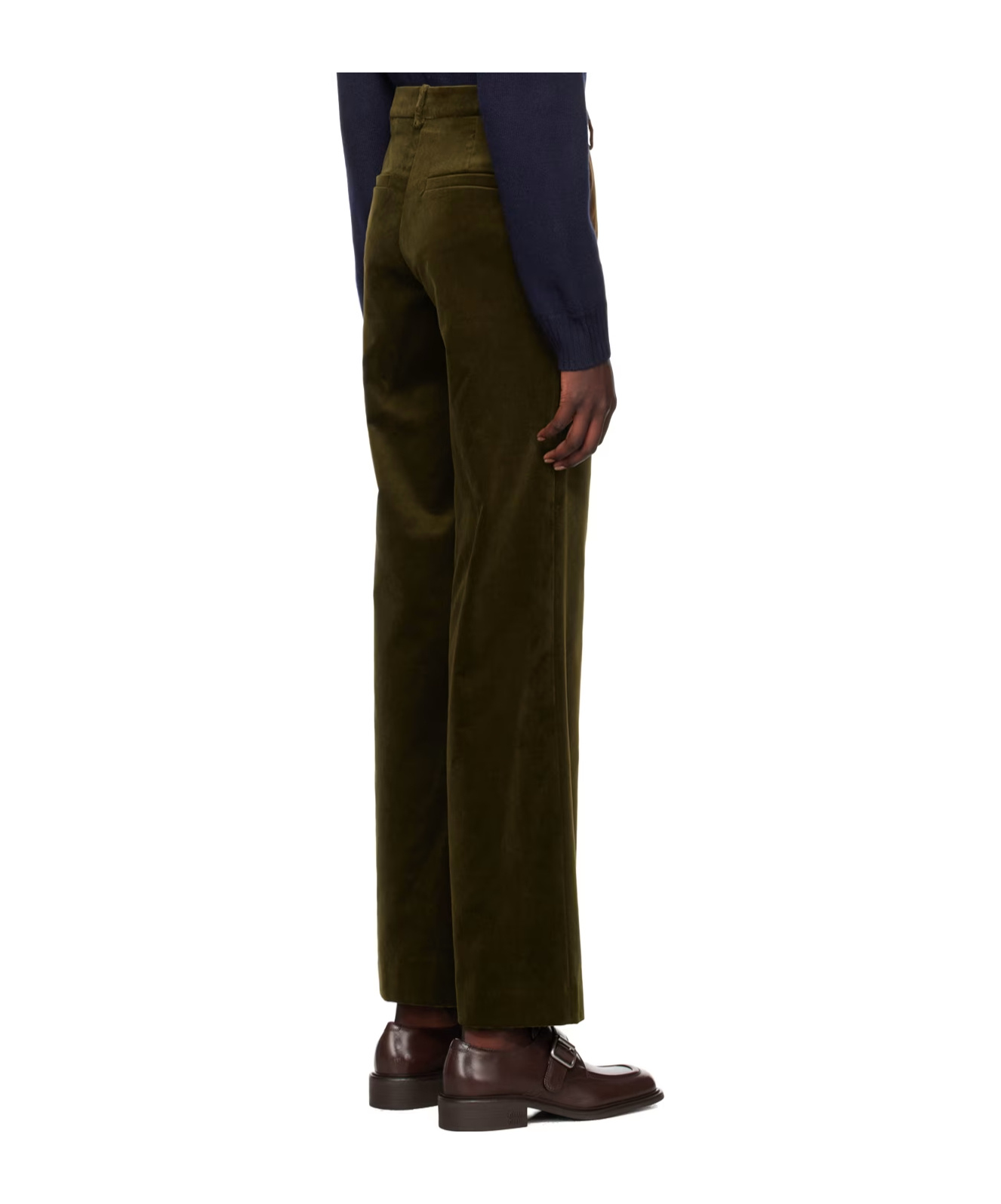 Apc Khaki Margaret Trousers In Black