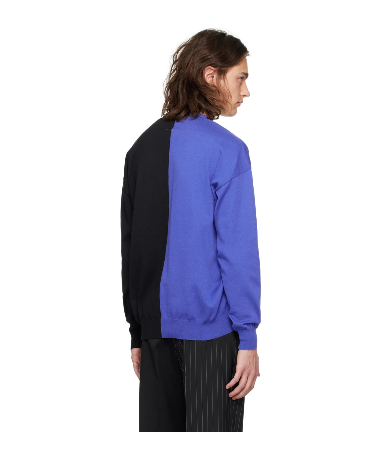 Mm6 Maison Margiela Stitched Knitted Long-sleeved Cardigan In Black