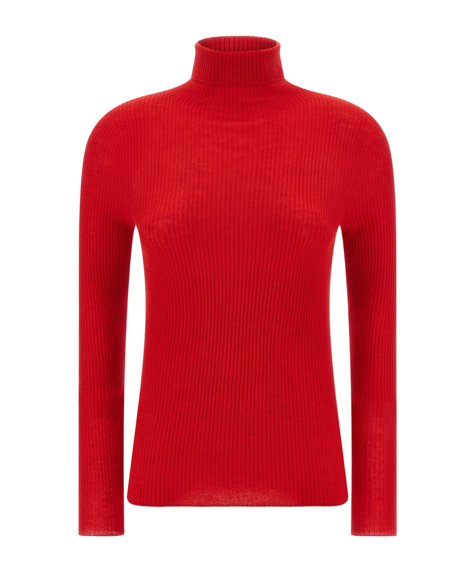 Fabiana Filippi Ribbed Virgin Wool And Silk Turtleneck Sweater In Red