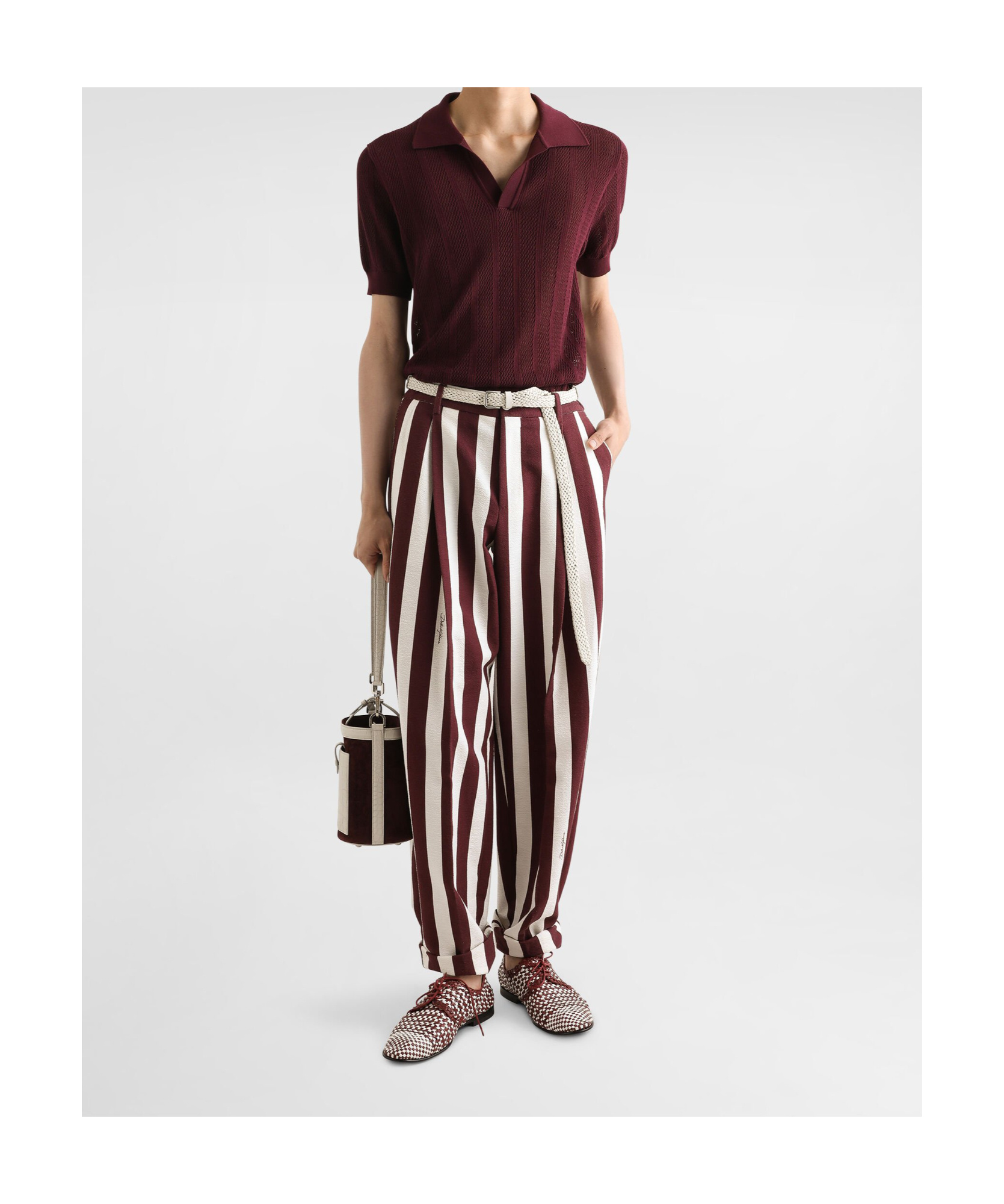 Dolce & Gabbana Striped Tapered Trousers In Multicolor