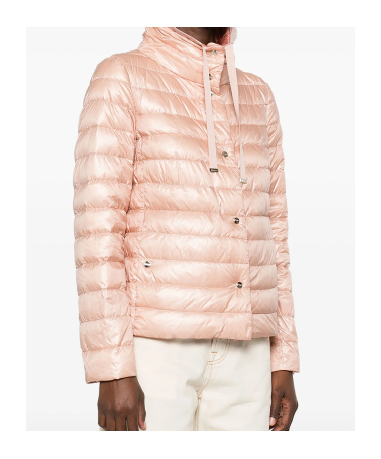 Herno Quilted Lightweight Polyamide Jacket With Contrasting Collar In Pink
