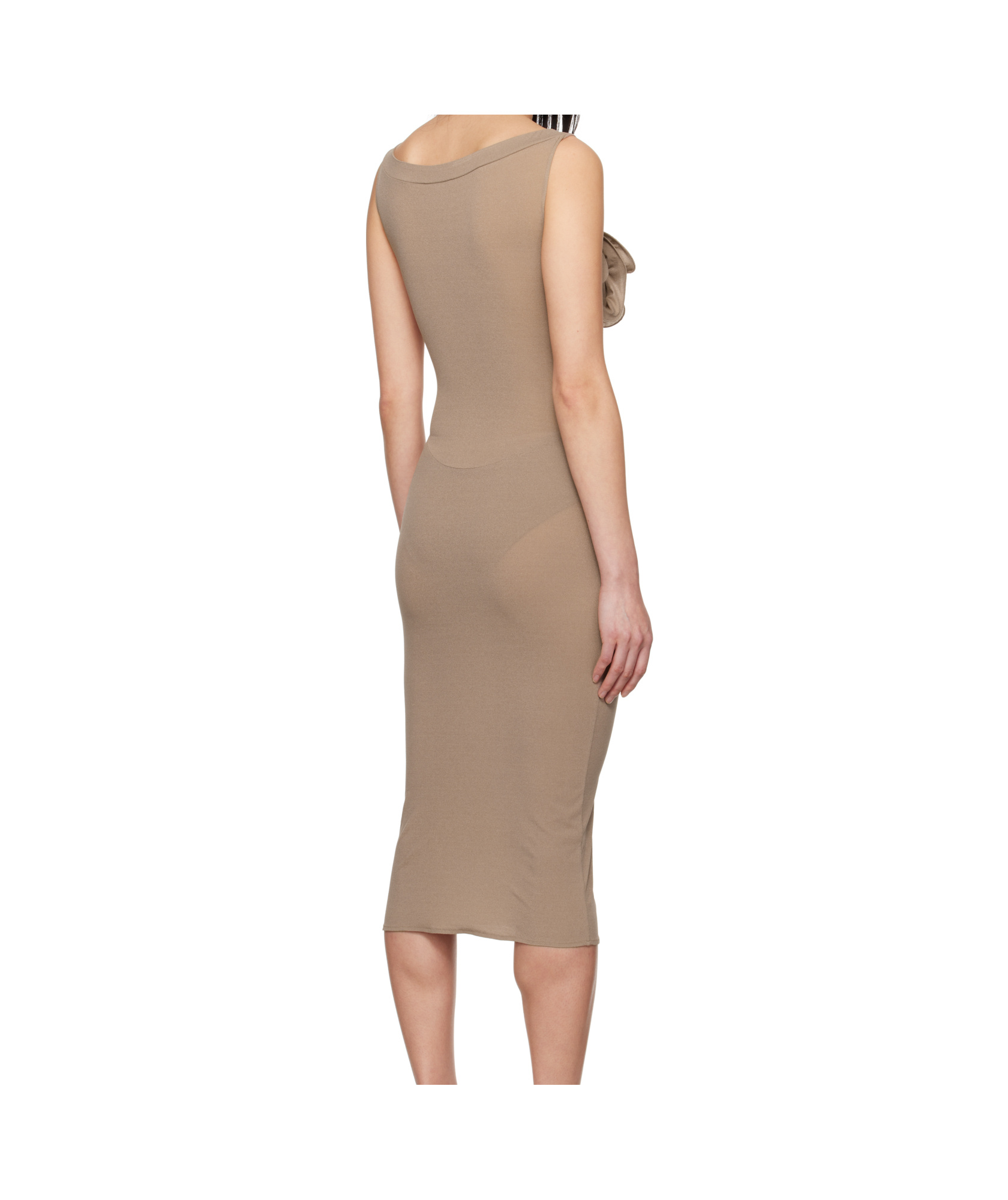 Magda Butrym Beige Flower Bustier Midi Dress In Beige