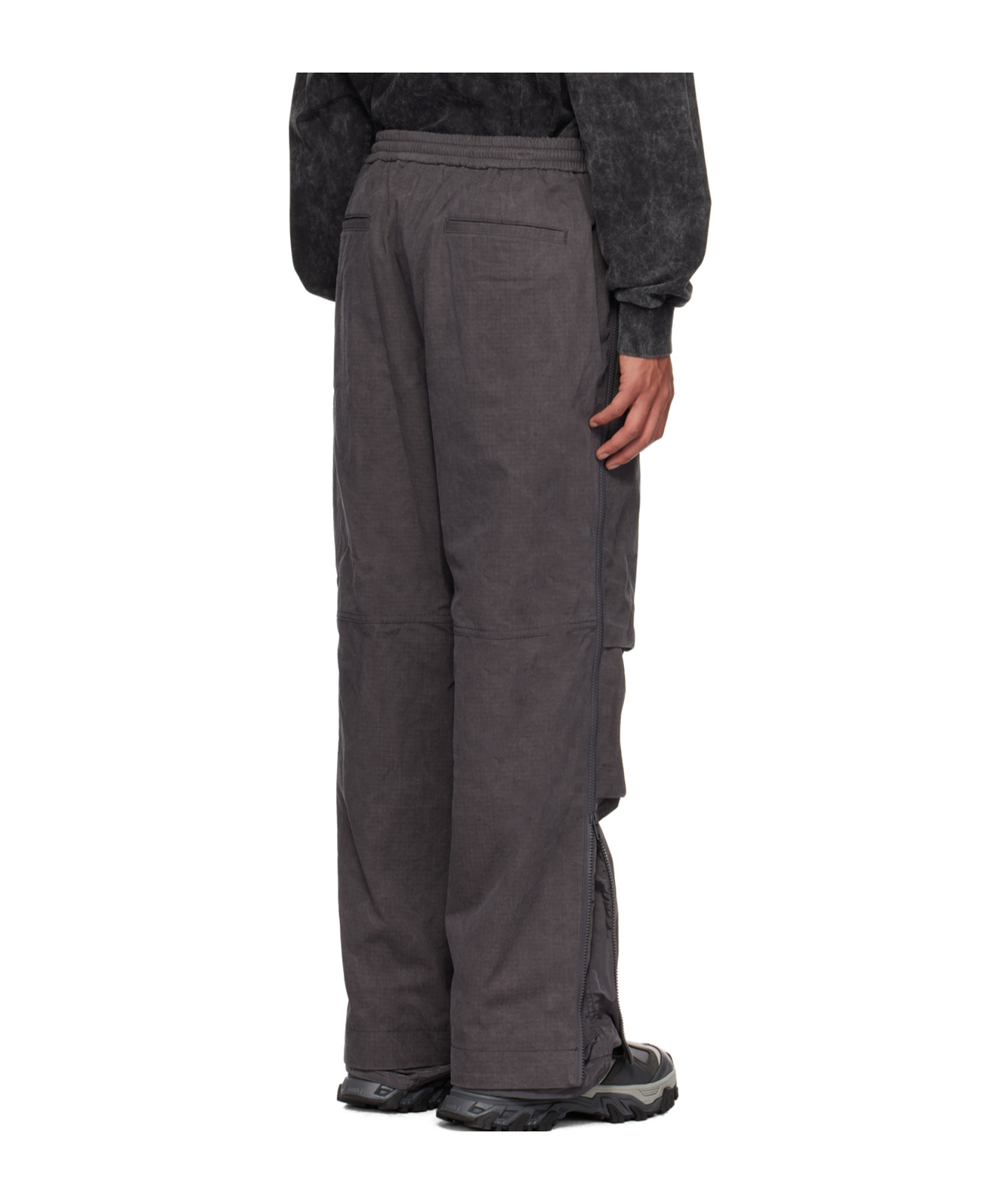 Juunj Waffle-effect Drawstring Track Pants In Gray