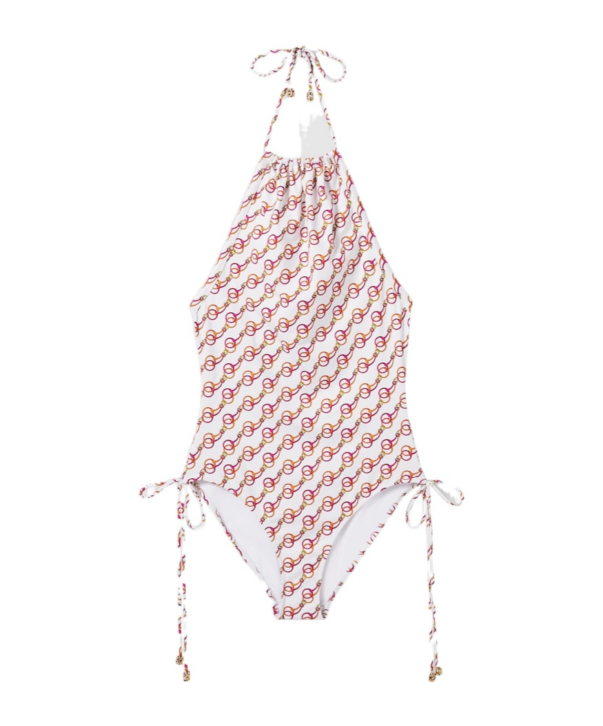 Gucci Printed Stretch Jersey Swimsuit In White