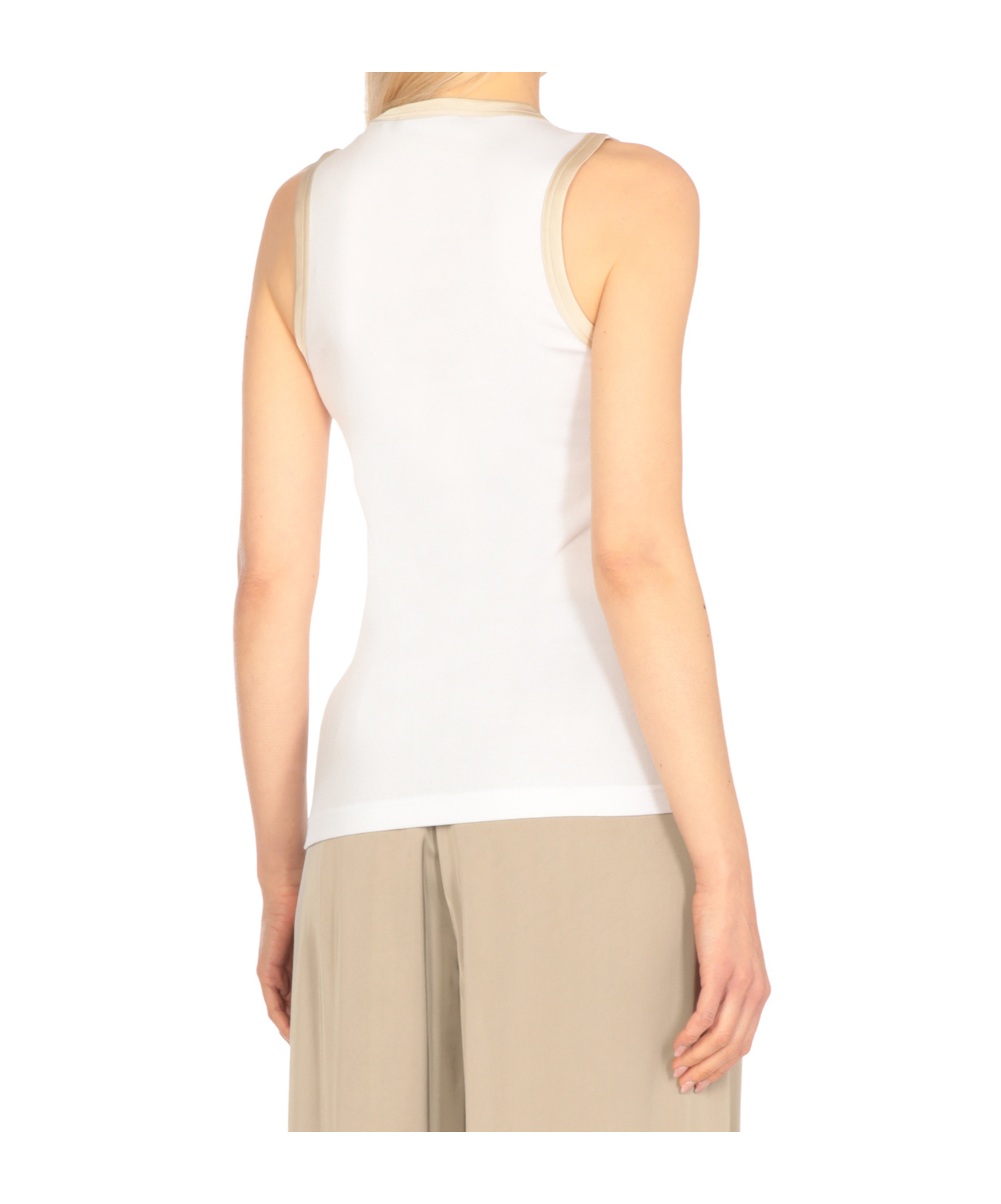 Fabiana Filippi White Top Featuring Bronze Lame Edges In White