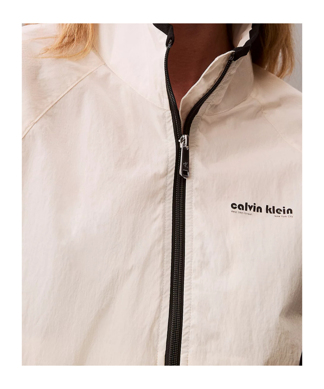 Calvin Klein Jeans Est.1978 White Polypropylene Shell Jacket In Neutral