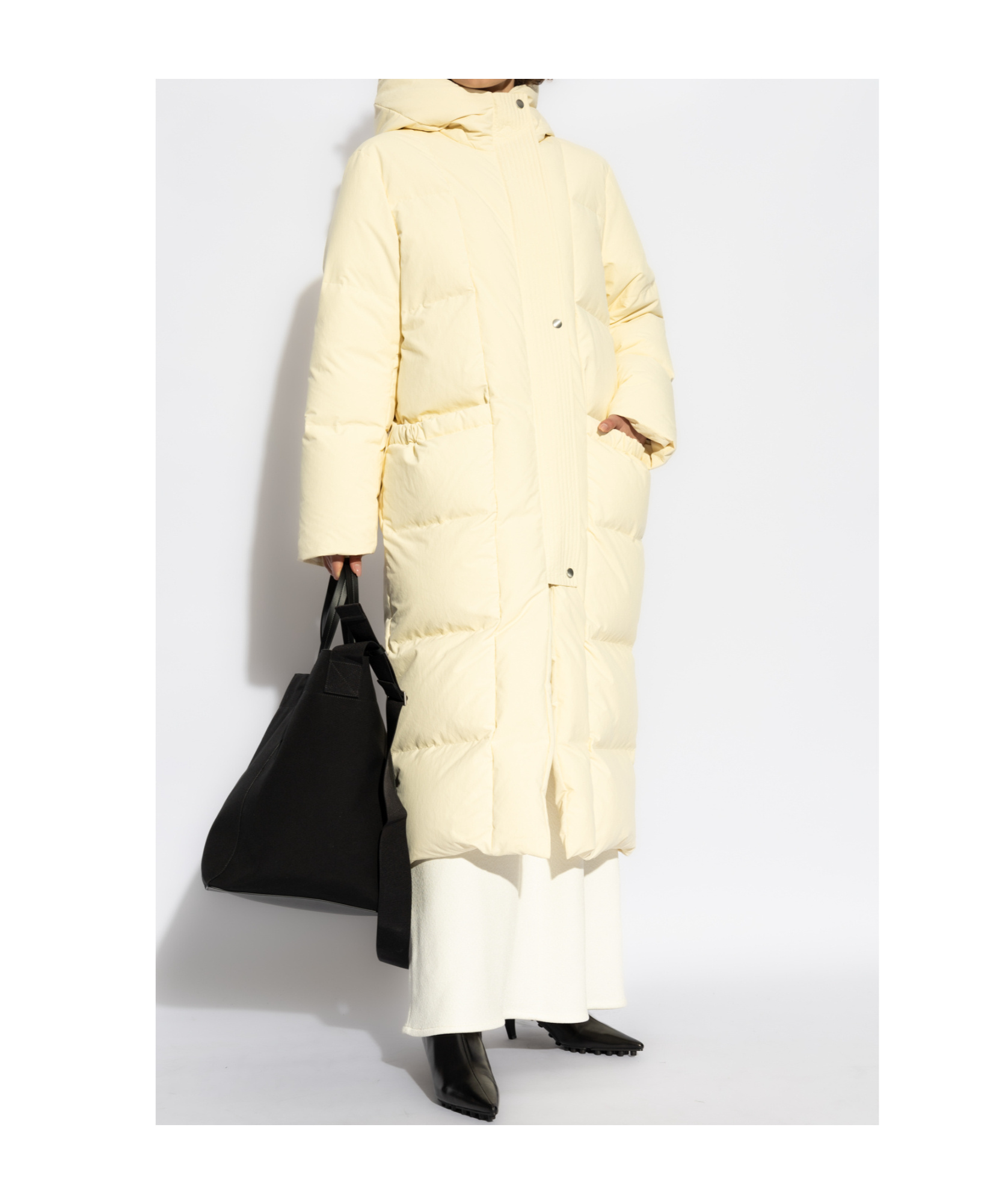 Jil Sander Beige Quilted Down Jacket In Nude