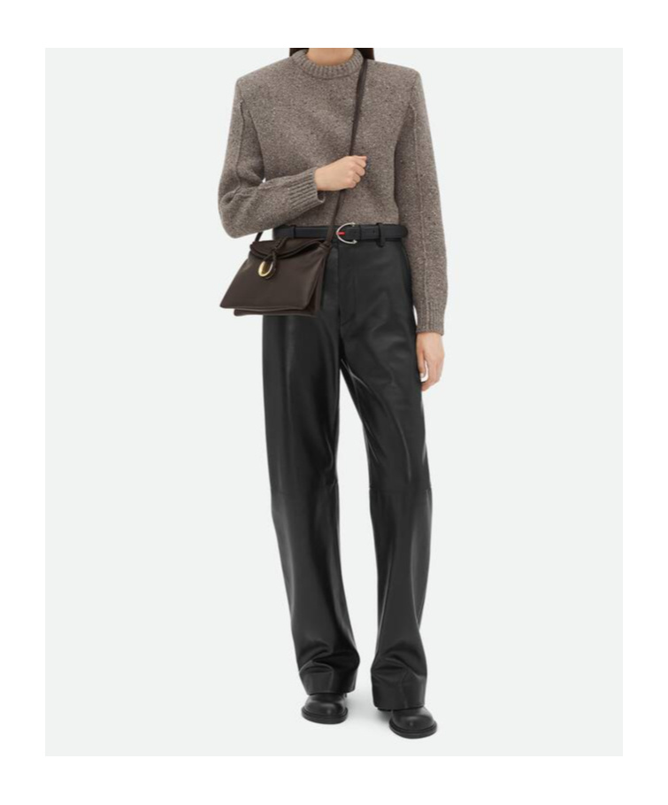 Bottega Veneta Small Liberta Leather Shoulder Bag In Black