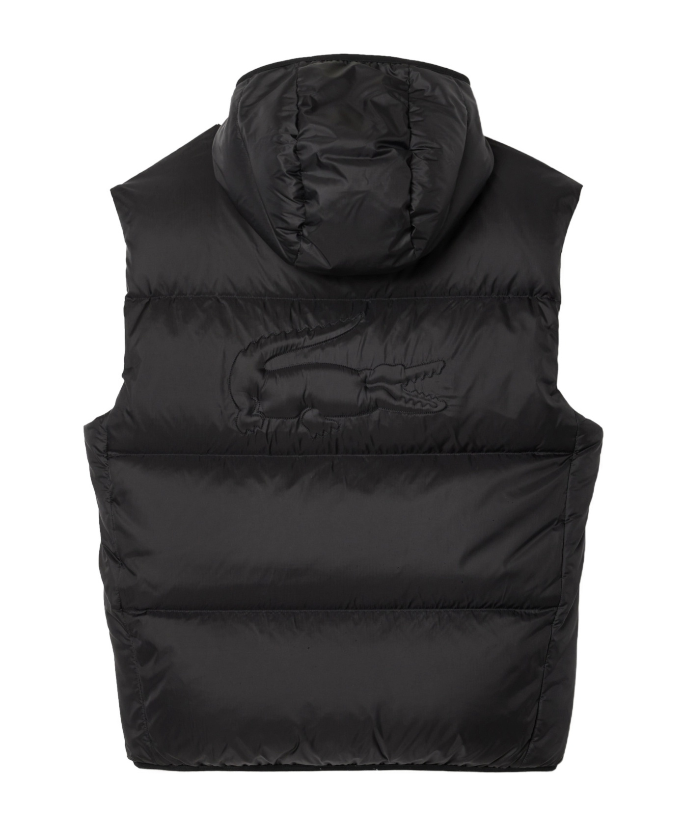 Lacoste Zippered Down Vest In Black