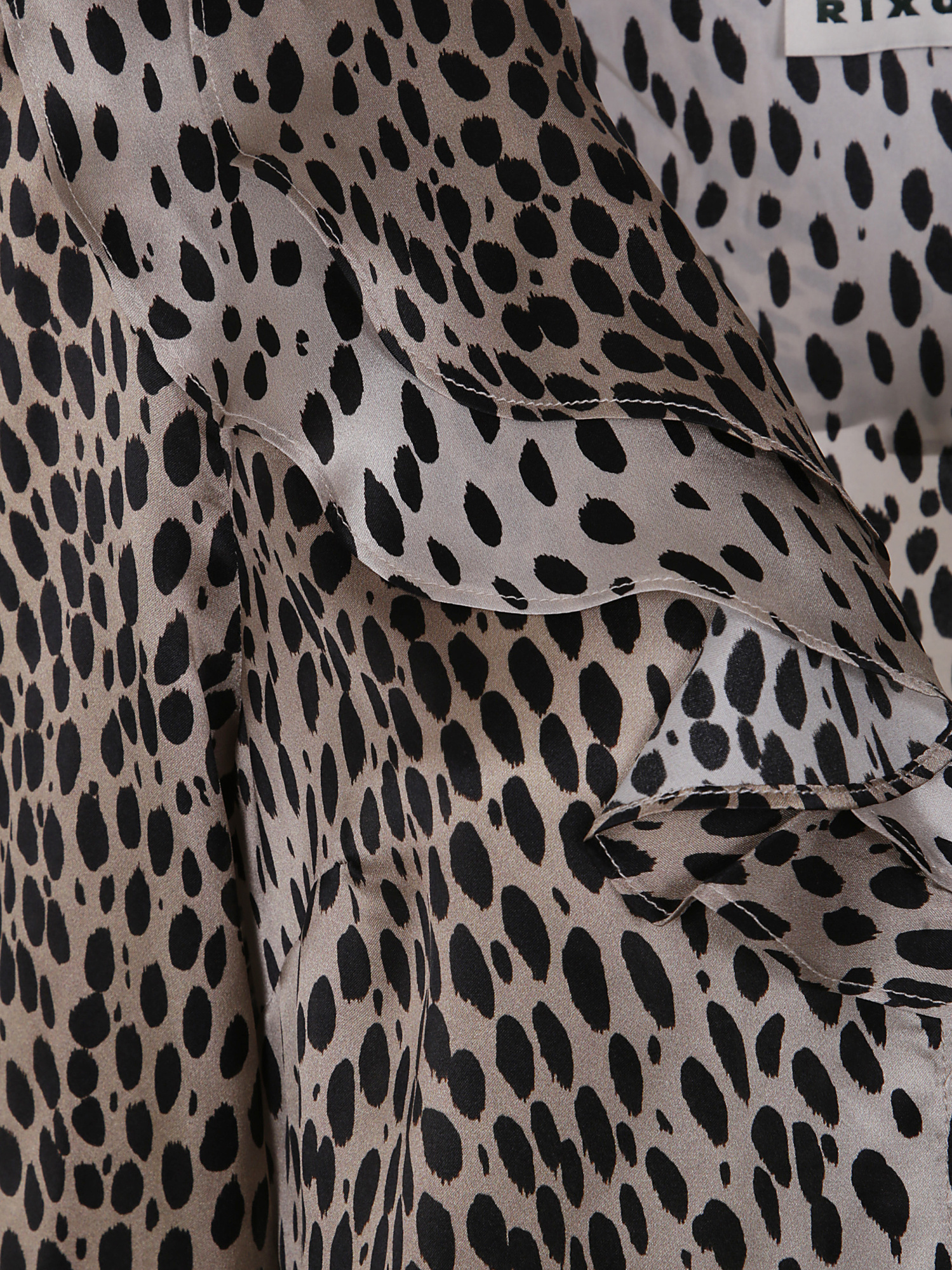 Shop Rixo London Animal-print Silk Blouse In Nude