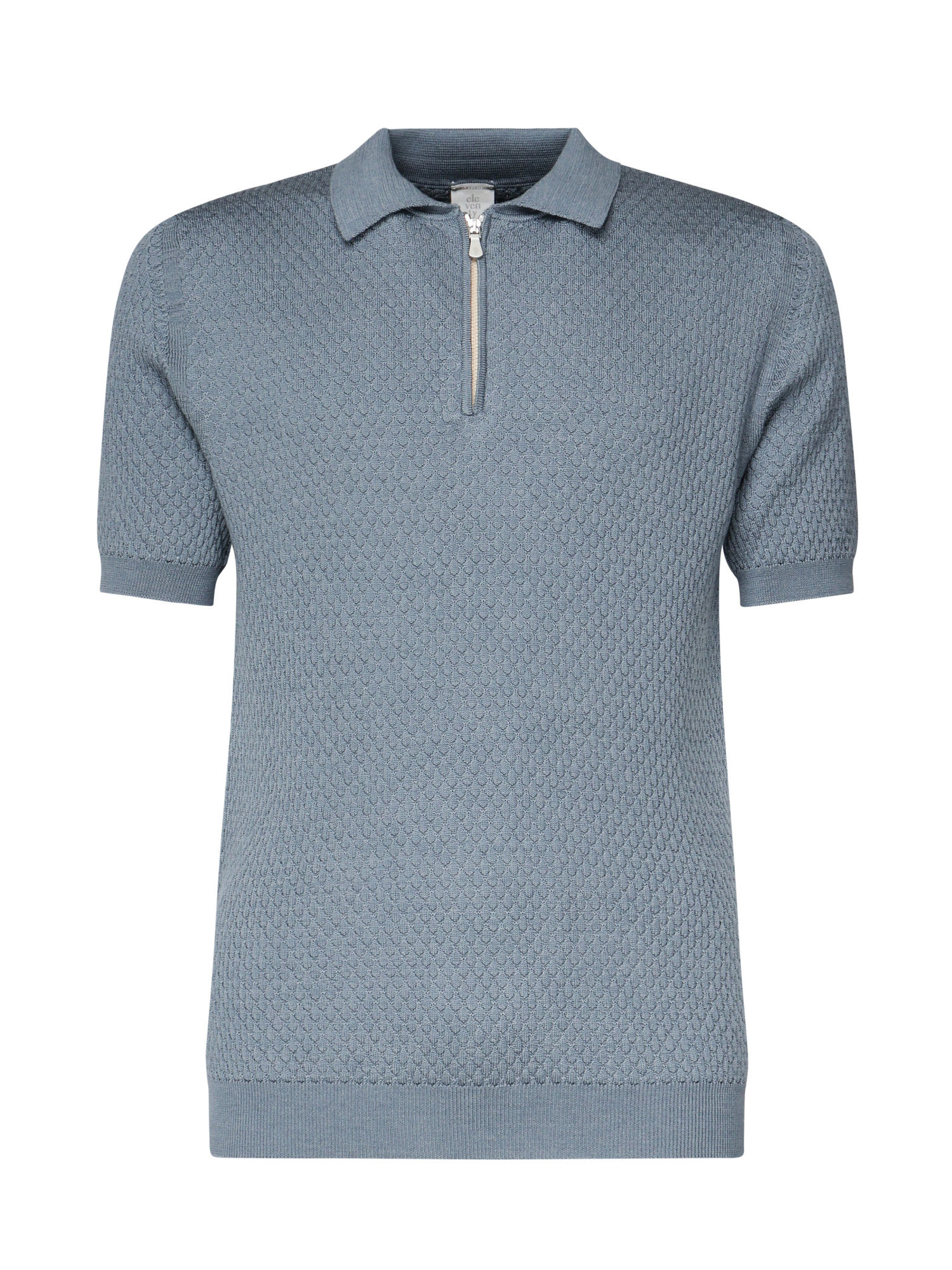 Eleventy Wool Polo Zip Collar