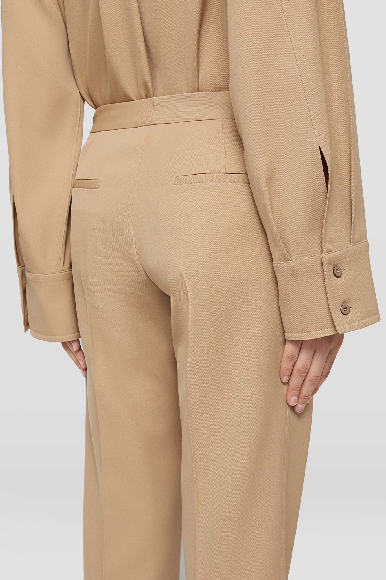Jil Sander Tapered Cropped Trousers In Nude