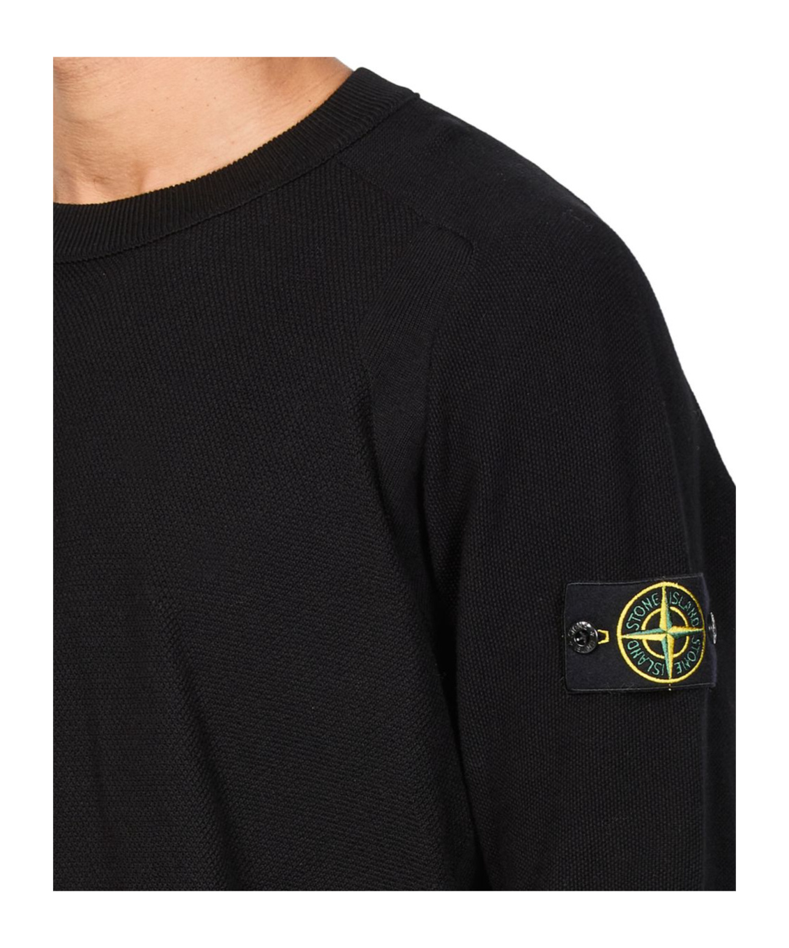 Shop Stone Island Round-neck Sweater In Black