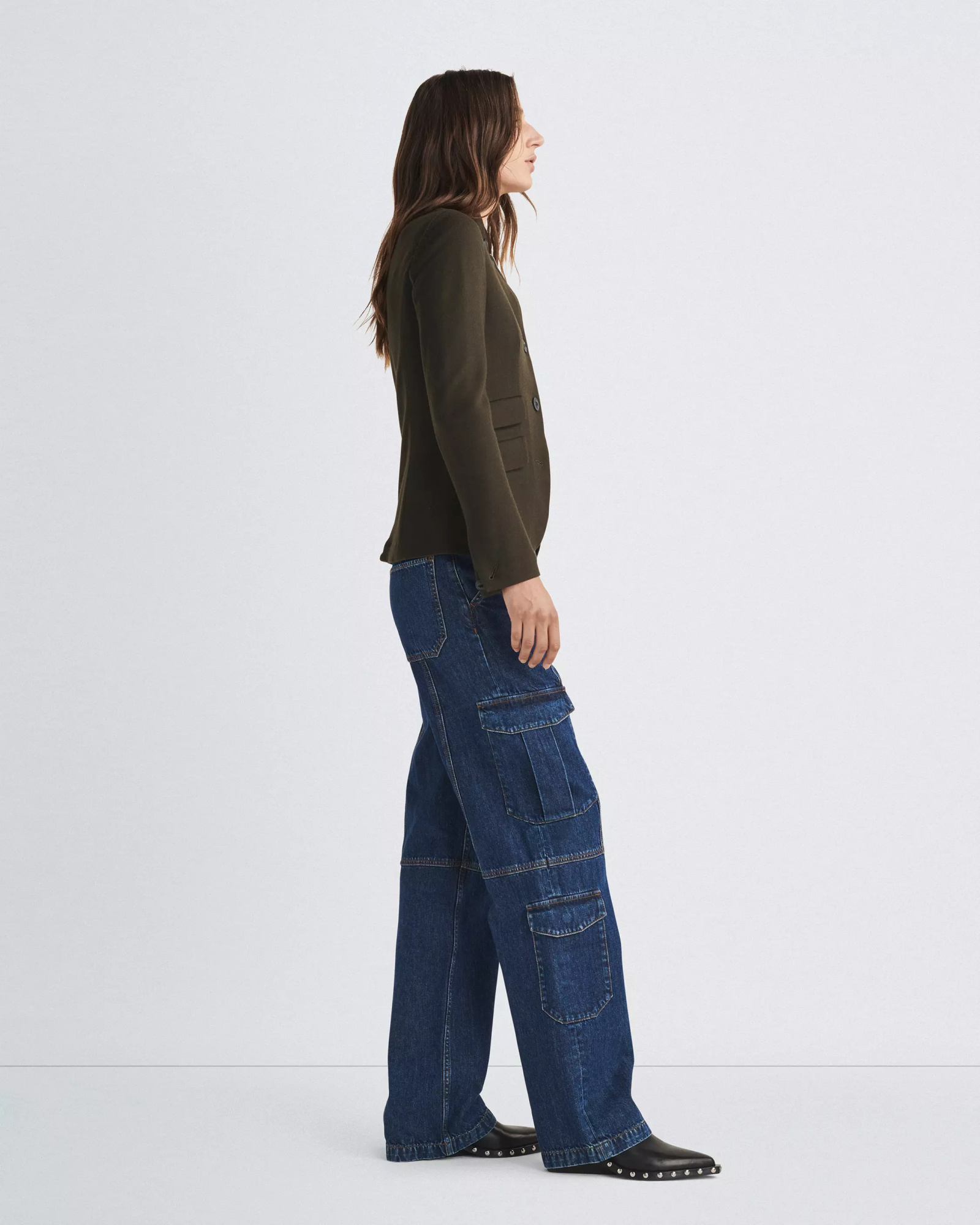 Shop Rag & Bone Mid-rise Cargo Jeans In Blue