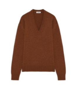 Jil Sander V-neck Sweater In Brown