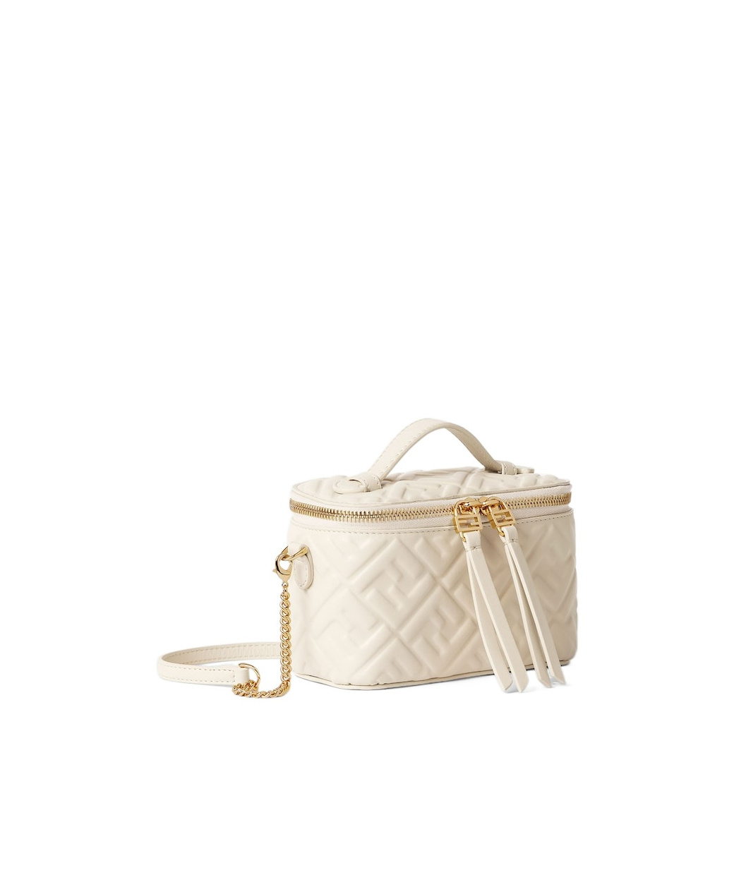 Fendi Camelia Nappa Leather Mini-bag With Ff Motif In White