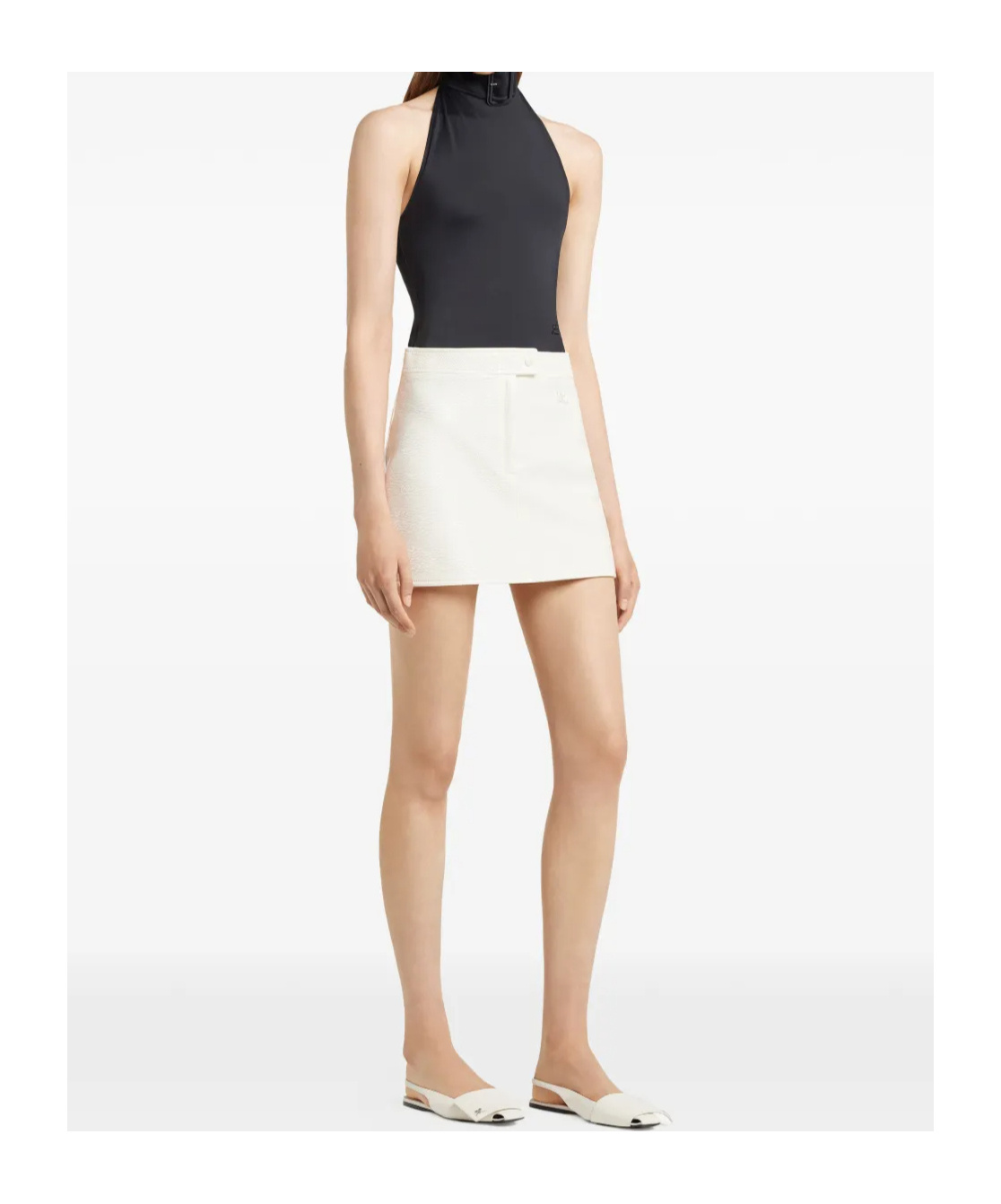 Courrèges A-line Mini Skirt In Neutral