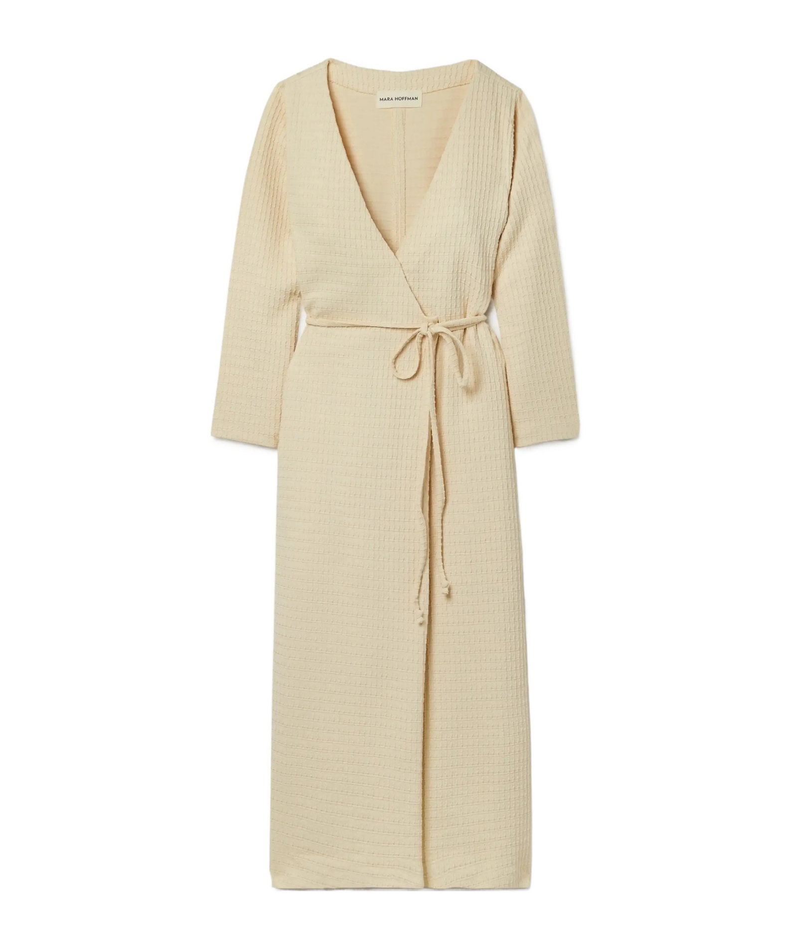 Mara Hoffman Tiffany Textured Organic Cotton-blend Wrap Dress In No