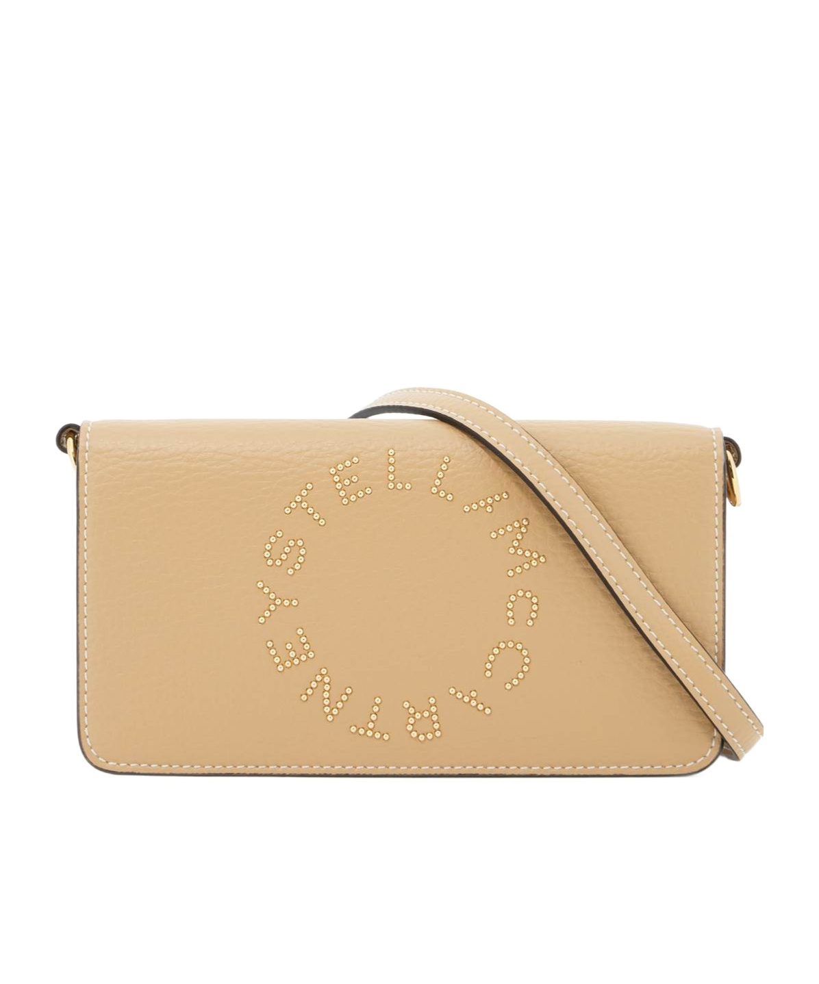 Stella Mccartney Logo Embellished Mini Shoulder Bag In Nude