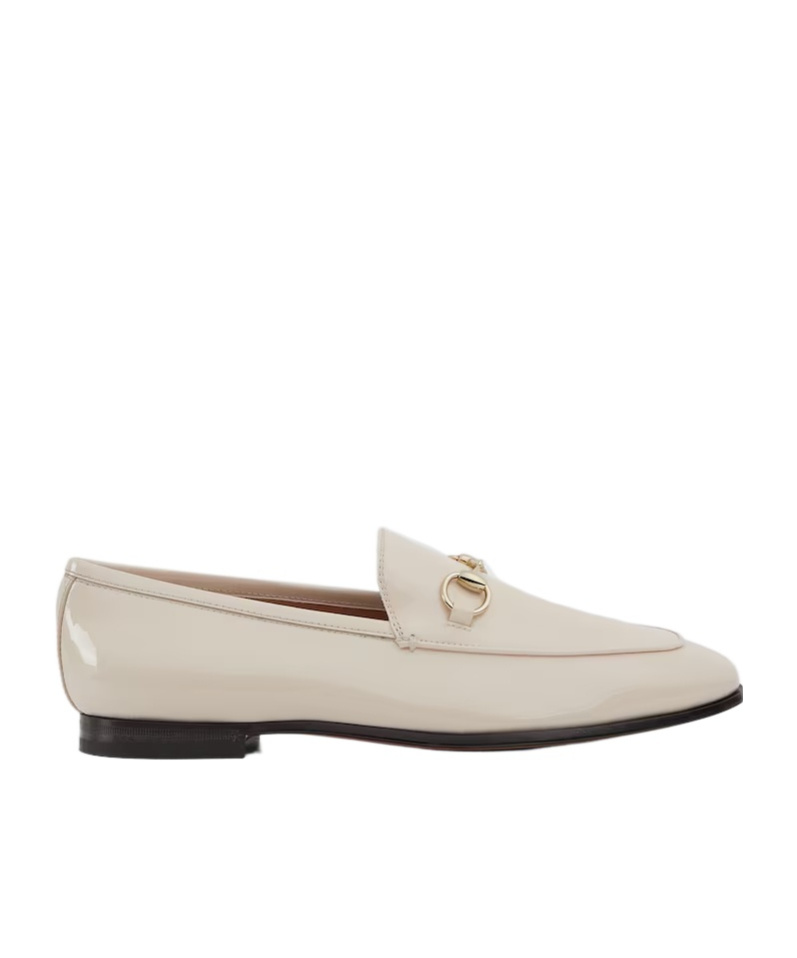 Gucci Off-white Leather Horsebit Loafers In Nude