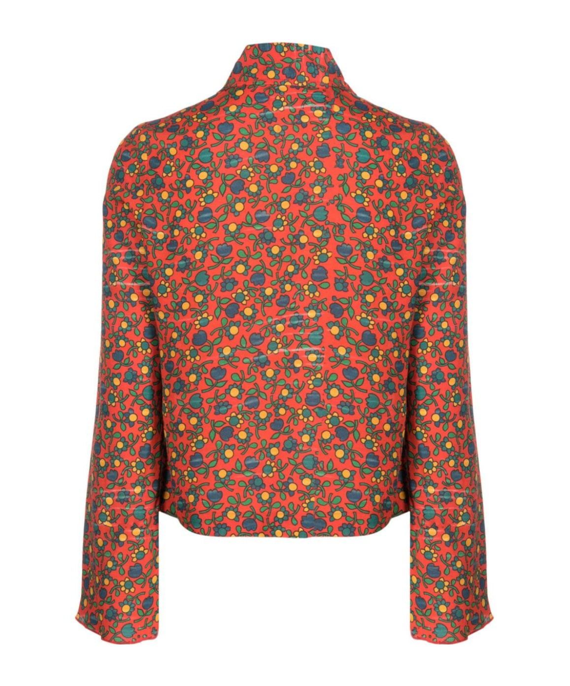 Erl Womens Printed Crepe Blouse Woven Clothing In Green