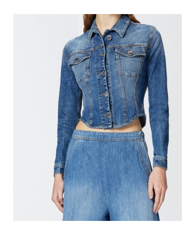 Pinko Indigo Denim Bustier Jacket In Indigo