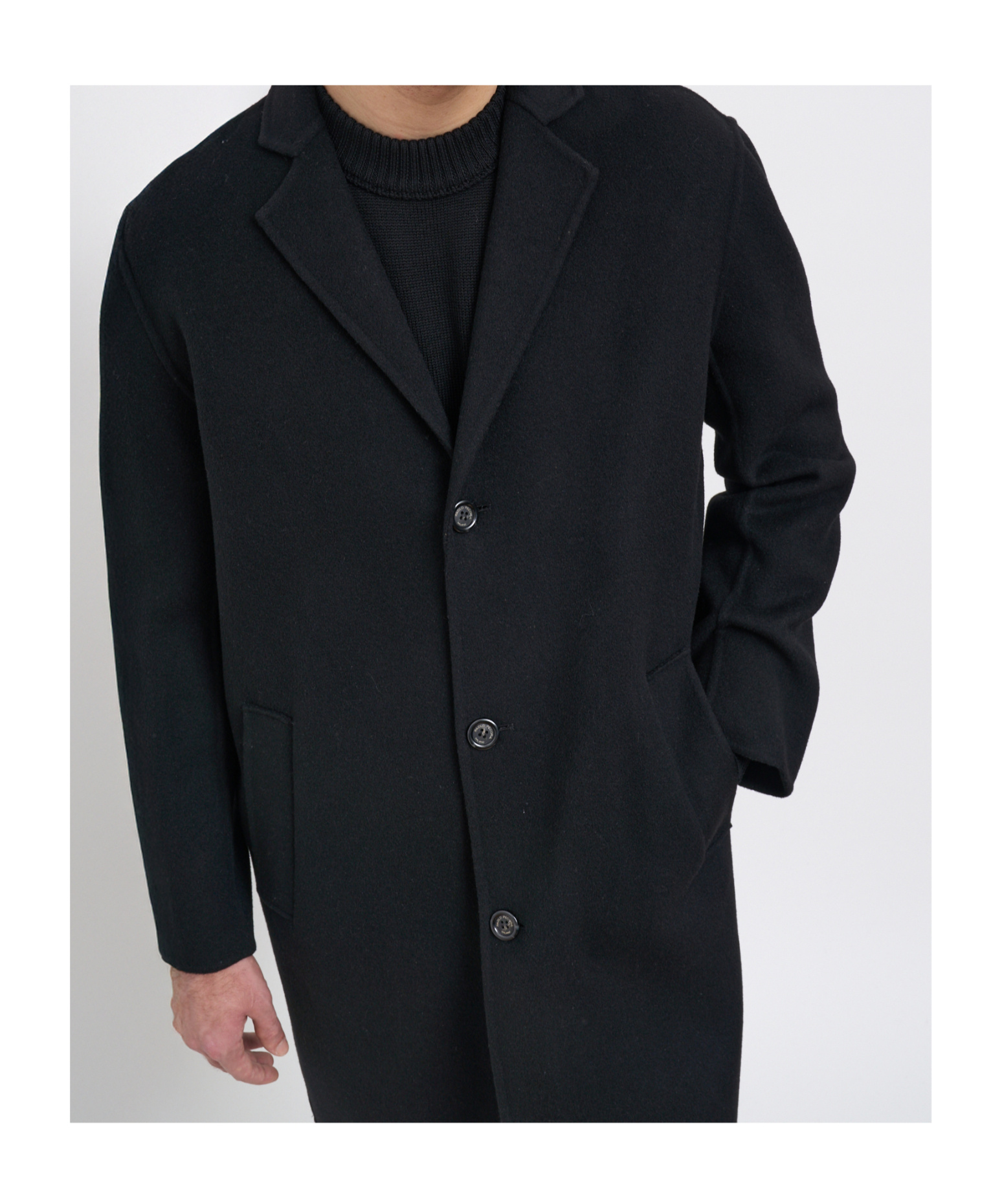 Paolo Pecora Long-sleeved Coat In Black