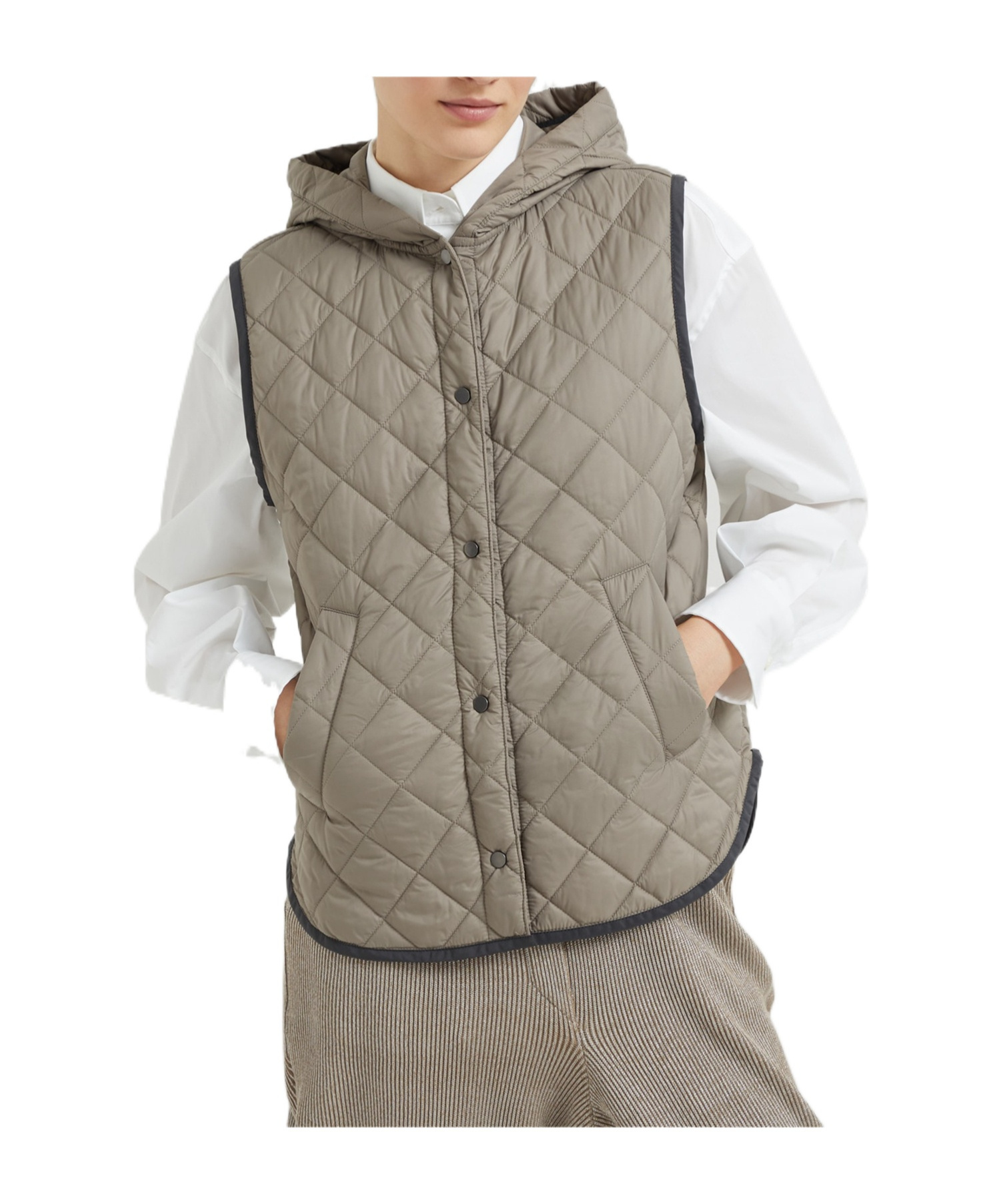 Brunello Cucinelli Quilted Vest In Gray