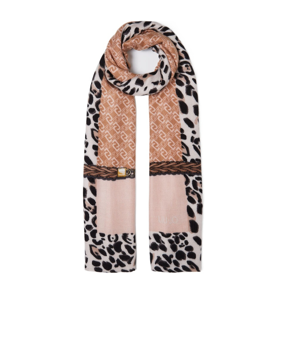 Liu •jo Printed Scarf In Brown