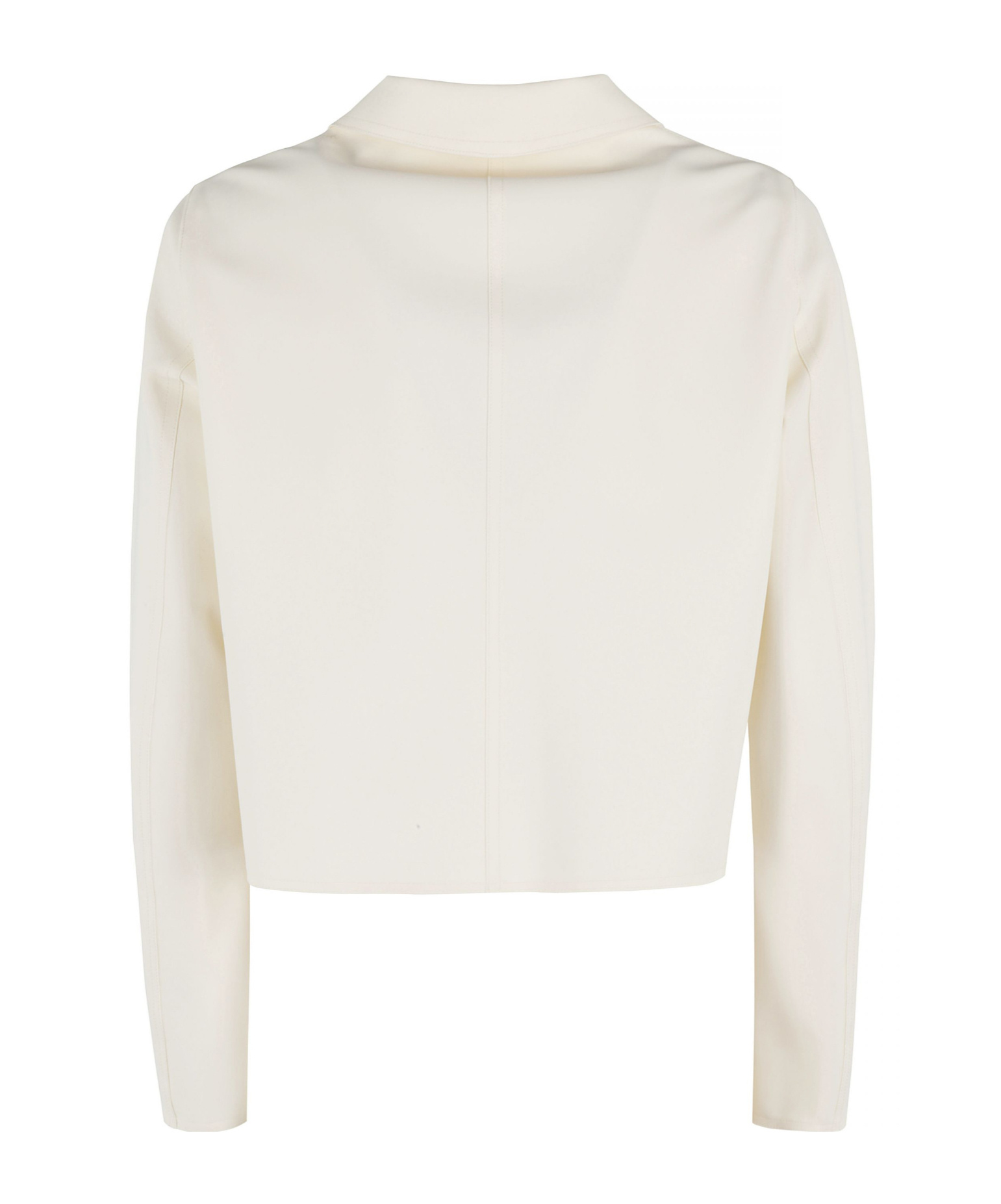 Herno Cropped Technical Fabric Jacket With Notched Collar In Neutral