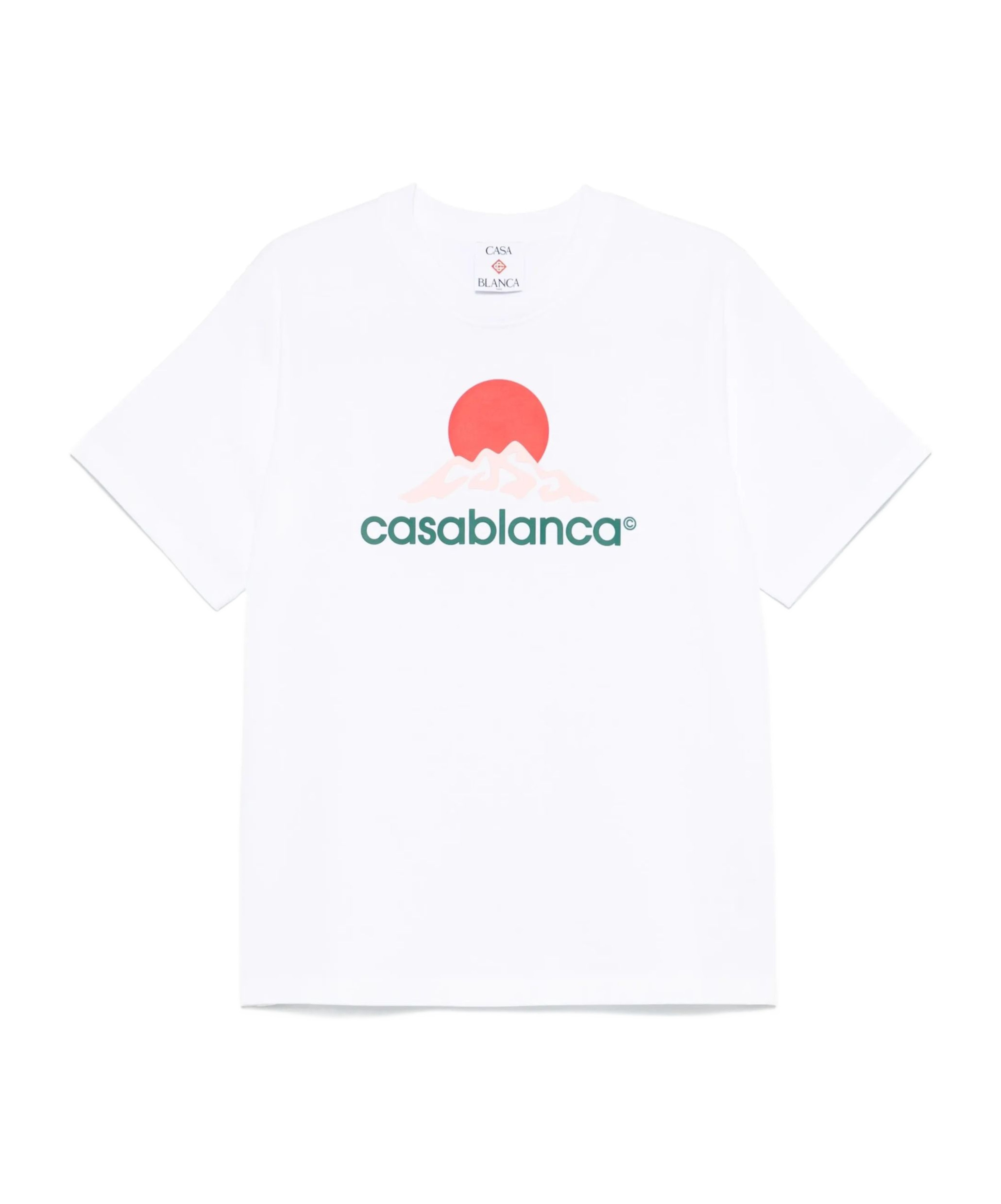 Casablanca White Crewneck T-shirt With Logo On The Front In Cotton Man In White