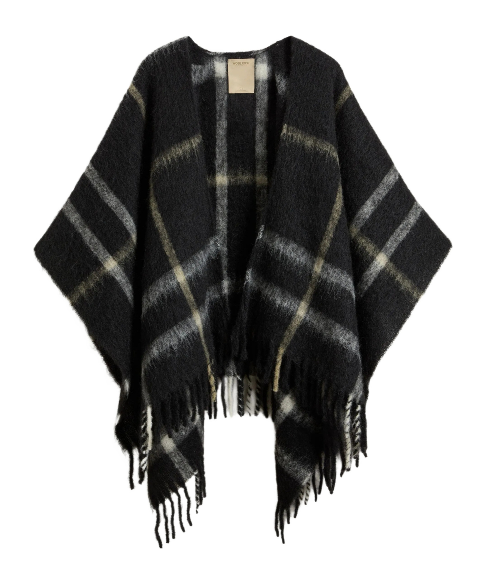Woolrich Fringed Cape In Black