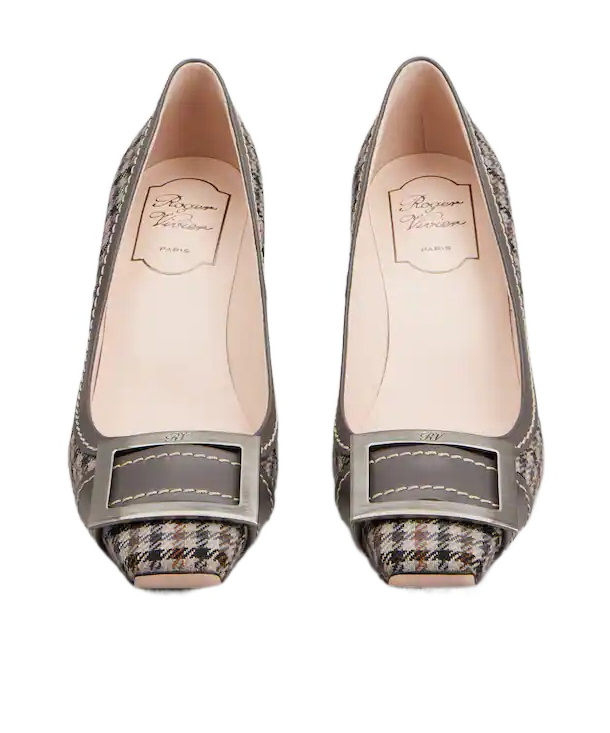 Roger Vivier Trompette Pumps In Fabric In Gray