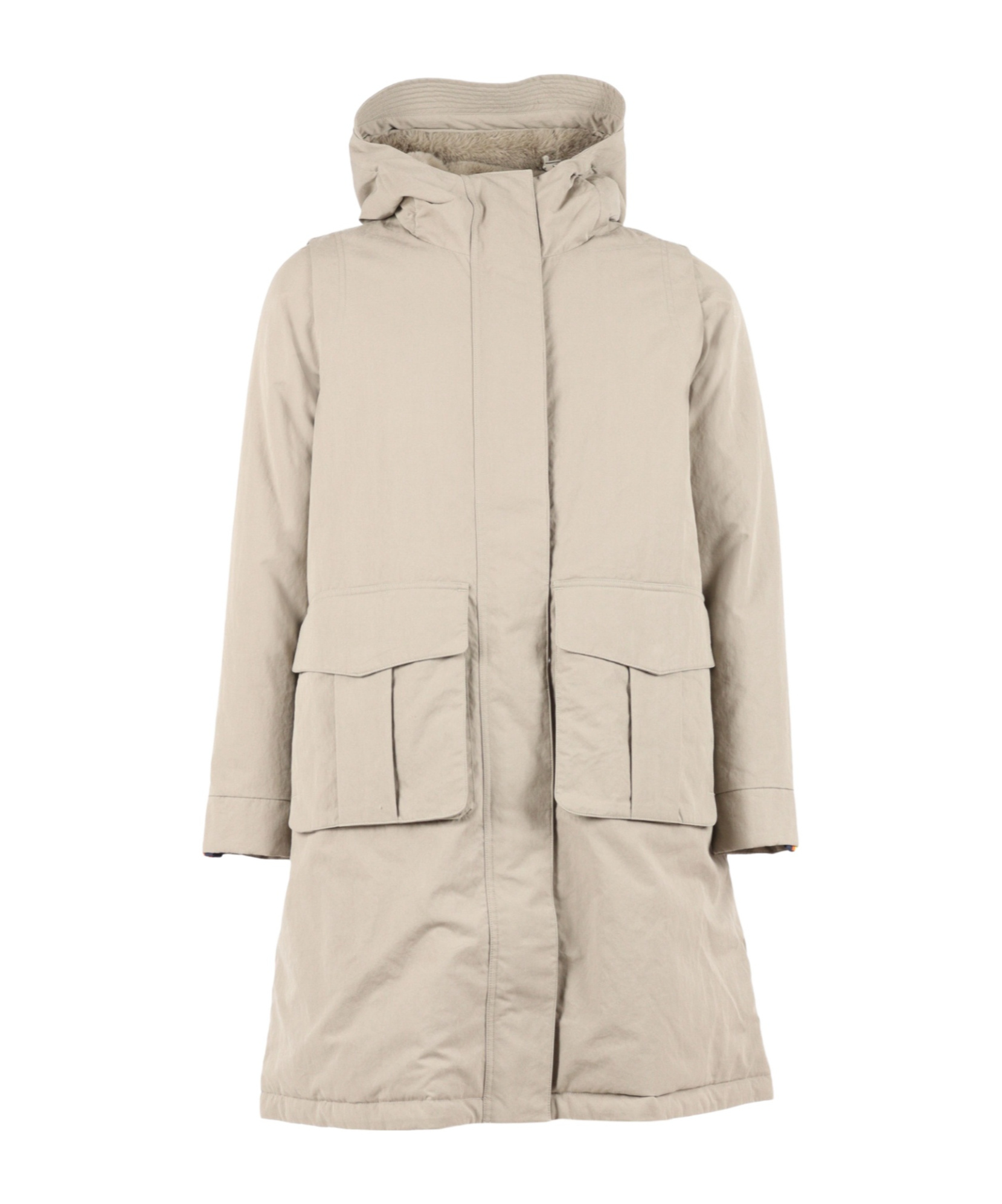 K-way Hooded Down Jacket In Neutral