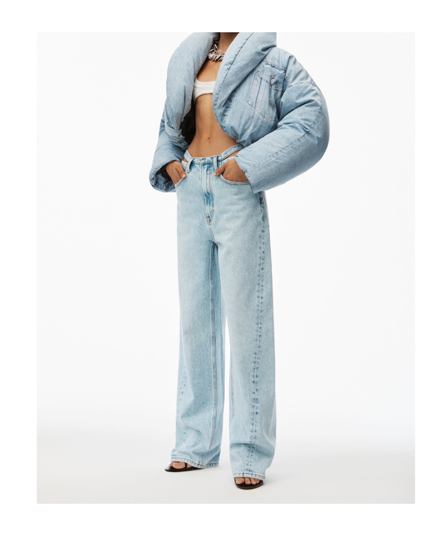 Alexander Wang Removable Waistband Harlan Jeans In Blue